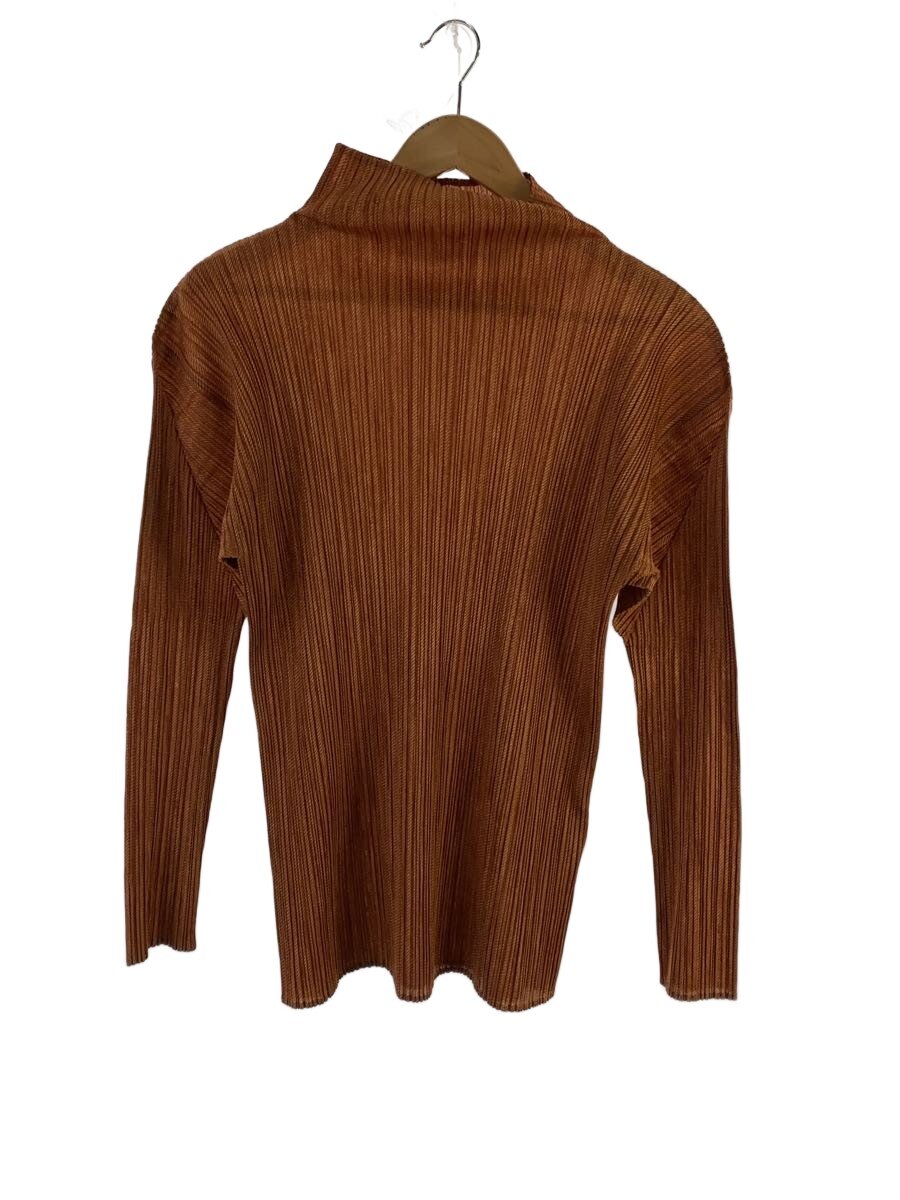 【中古】PLEATS PLEASE ISSEY MIYAKE◆長袖ティーシャツ/4/ポリエステル/CML/無地/PP54-JK404【レディース御召しもの】
