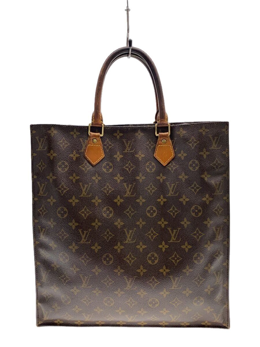 【中古】LOUIS VUITTON◆1)サック・プラ_モノグラム・帆布_BRW/PVC/BRW【御徒面子】