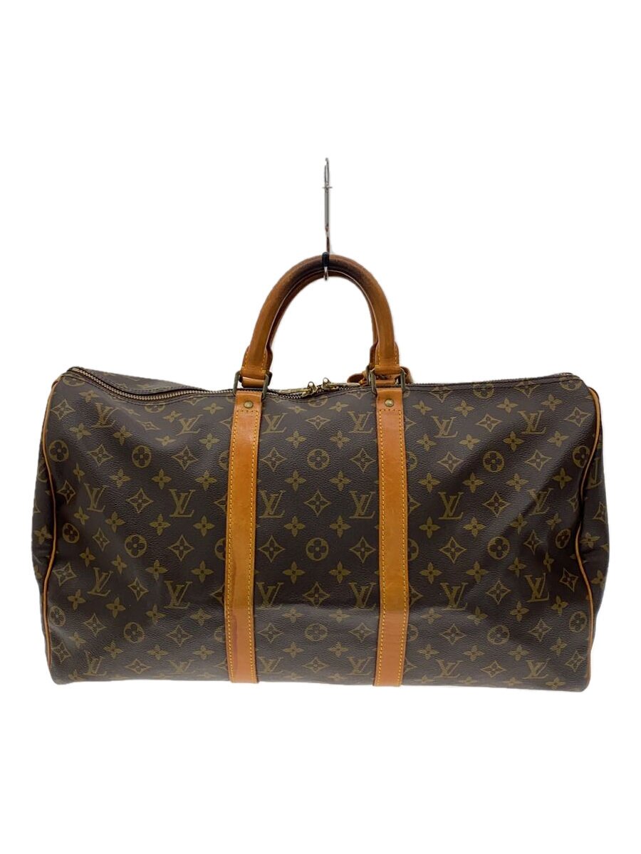 【中古】LOUIS VUITTON◆キーポル50_モノグラム・帆布_BRW/PVC/BRW【御徒面子】