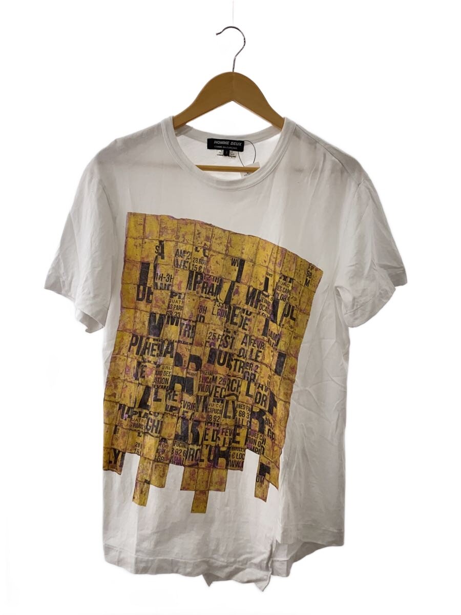 【中古】COMME des GARCONS HOMME DEUX◆うつり変わり/プルオーバー/S/綿織物/WHT/DJ-T009//【メンズウェア】