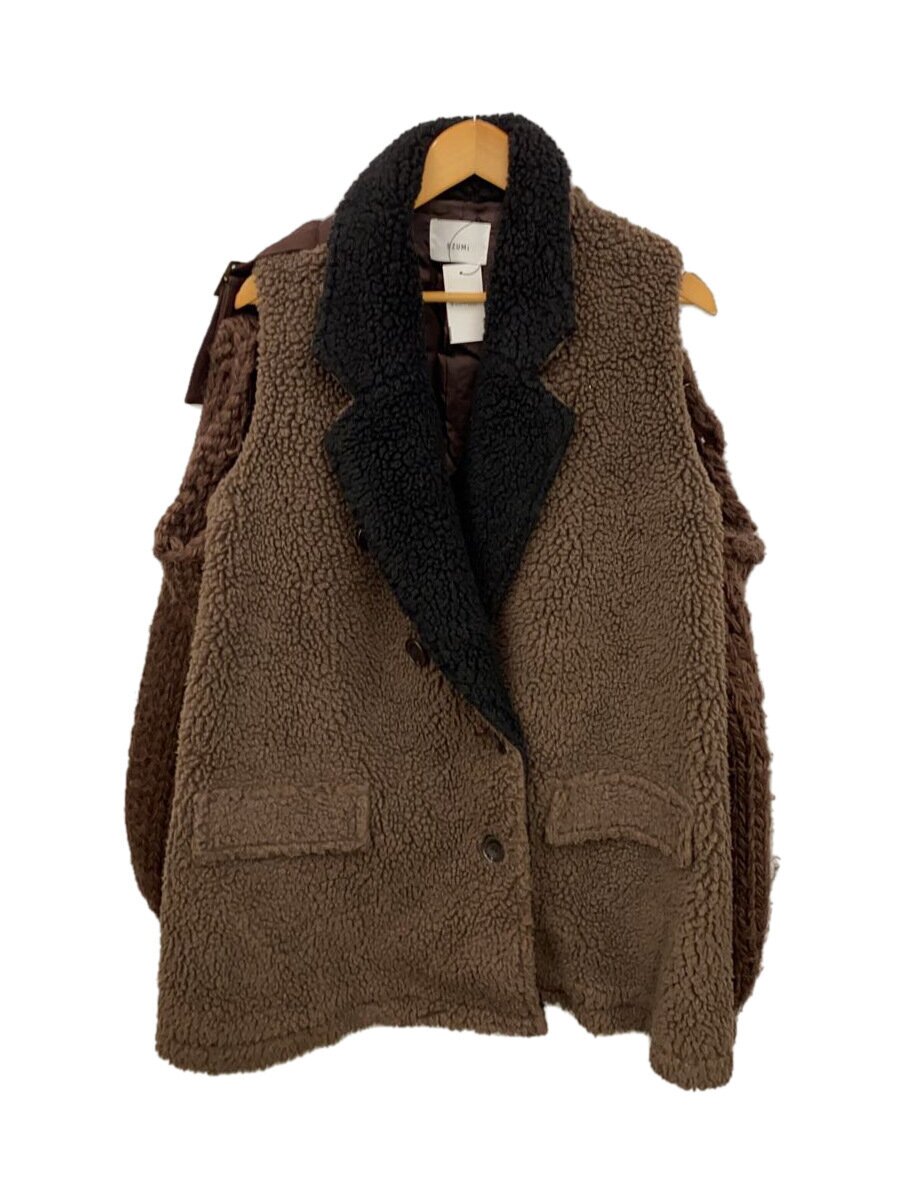 【中古】EZUMi◆ニットスリーブボアコート/BRW/無地/YEAW22CT04/22AW【レディースウェア】|2nd STREET 店