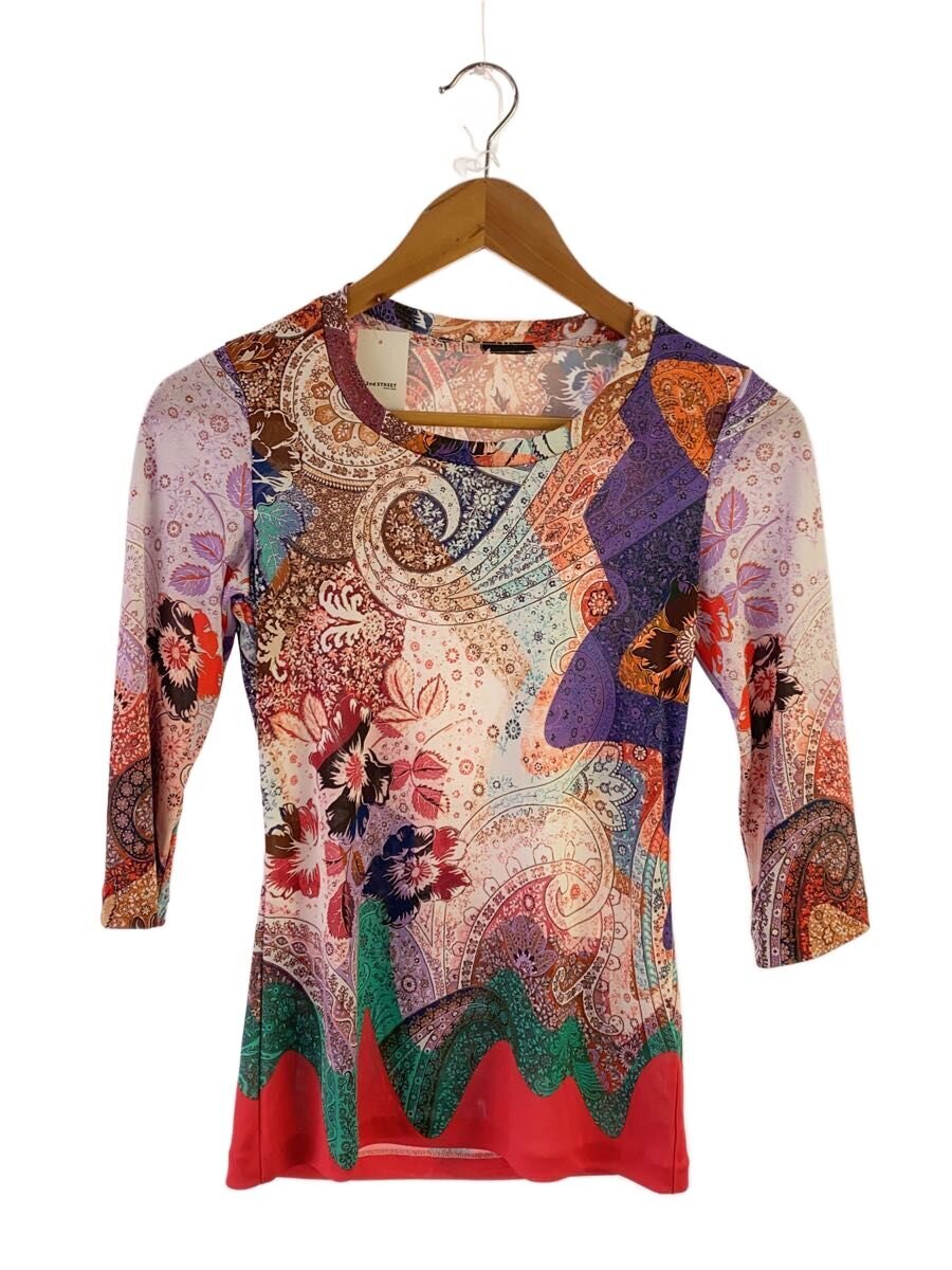【中古】ETRO◆長袖カットソー/3/ポリエステル/マルチ色つや/総柄【レディース御召しもの】