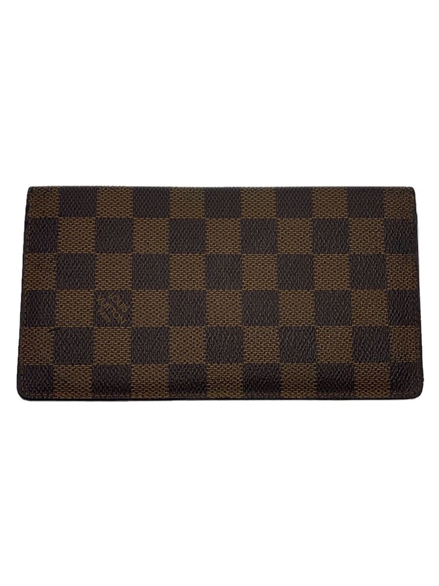 【中古】LOUIS VUITTON◆ポルト・バルール・カルト・クレディ_ダミエ・エベヌ_BRW/PVC/BRW/総柄/メンズ【服飾雑貨他】