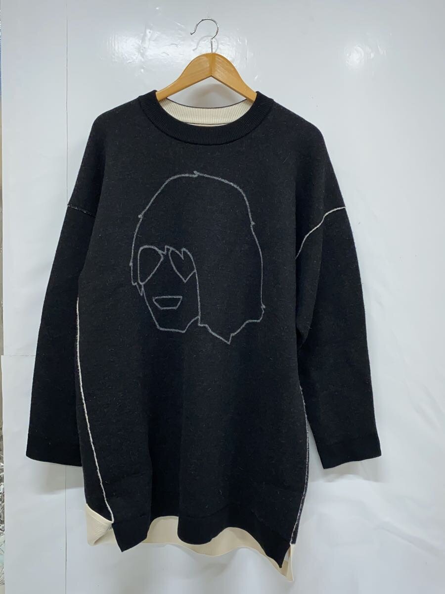 【中古】KENZO◆編み物・ティーシャツ(朦朦たる)/M/羊毛/BLK/fb65mpu063rn【メンズウェア】
