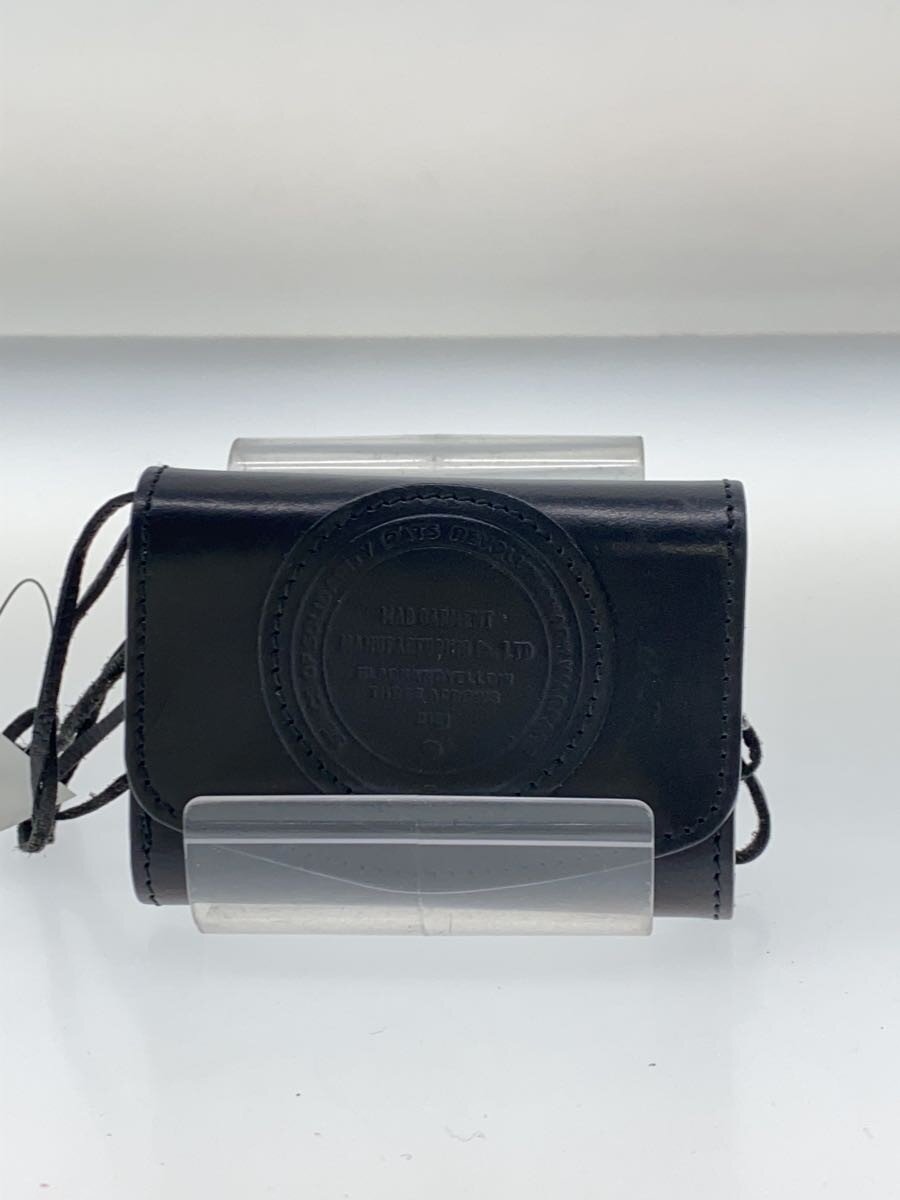 【中古】RATS◆LEATHER MINI WALLET/3つ折り金入れ/なめし革/BLK【服飾雑貨他】