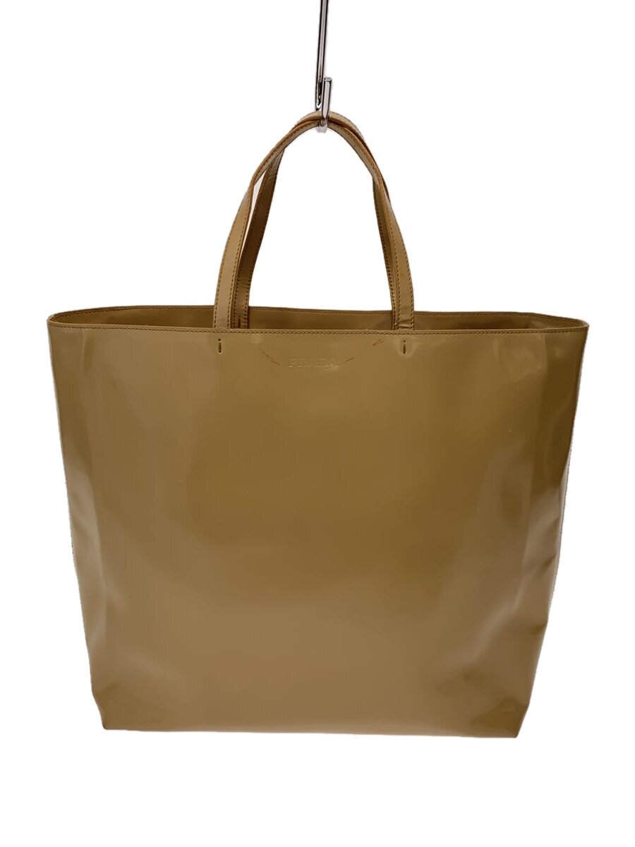 【中古】PRADA◆汚れた状態・傷有/トートバッグ/PVC/BEG/B7843【御徒面子】