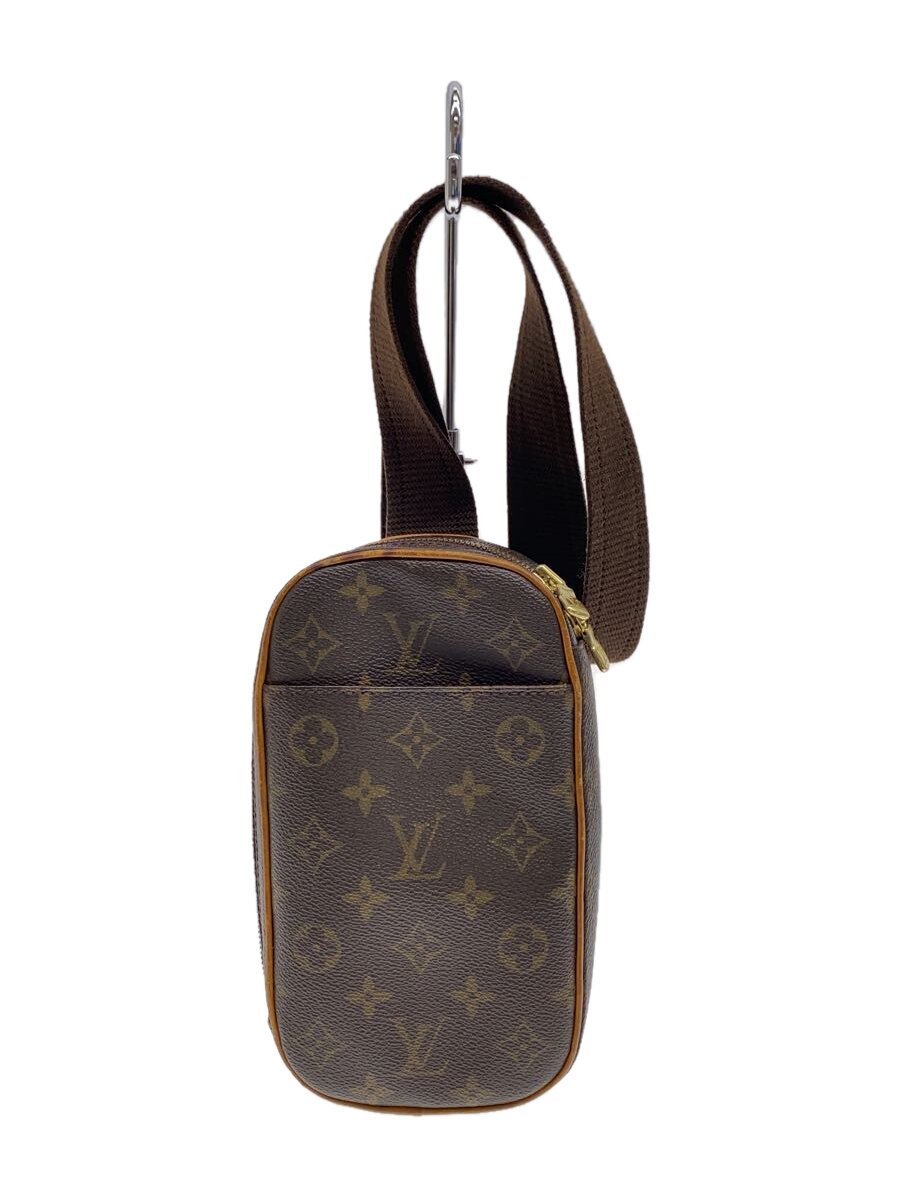 【中古】LOUIS VUITTON◆ポシェット・ガンジュ_モノグラム・帆布_BRW/--/BRW【御徒面子】
