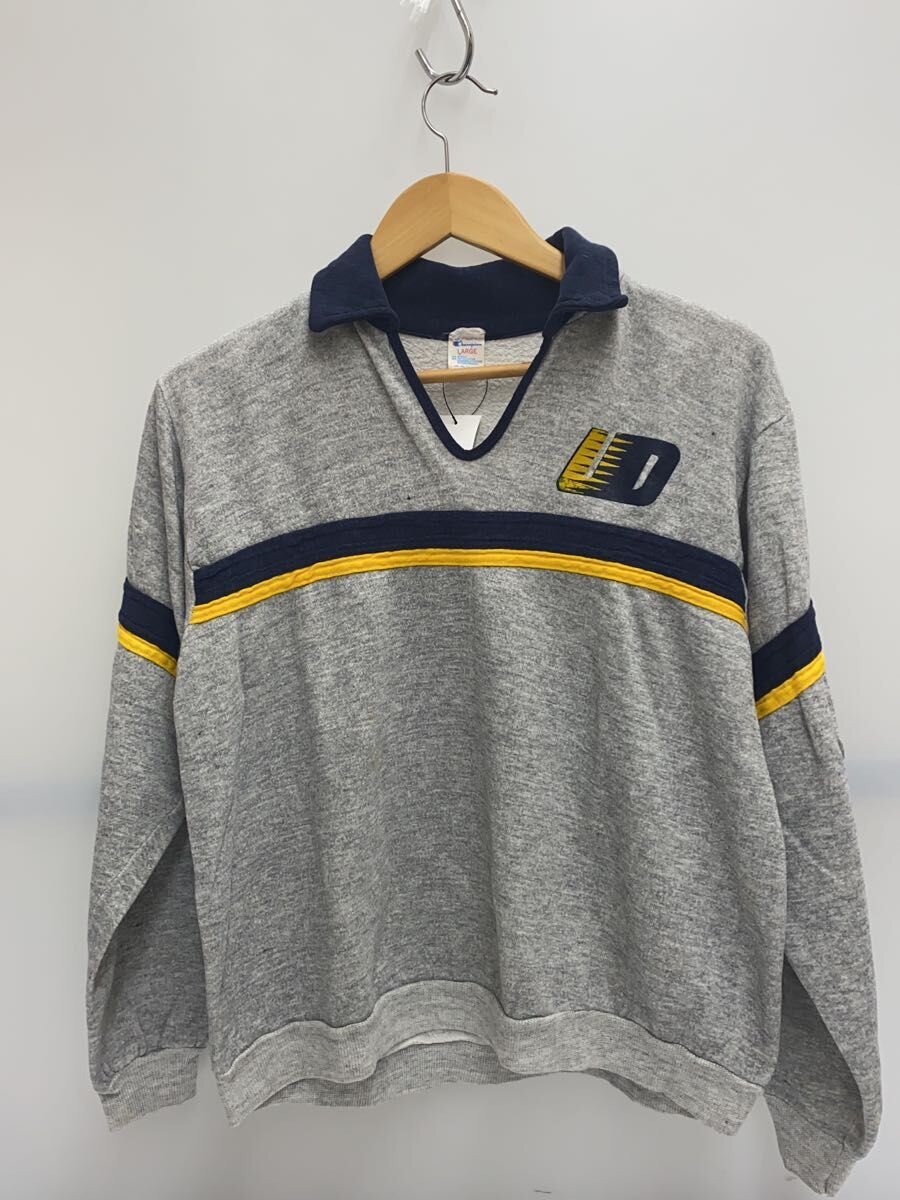 【中古】Champion◆赤ちょうちん引き舟/USA製/汗水/L/綿織物/GRY【メンズウェア】