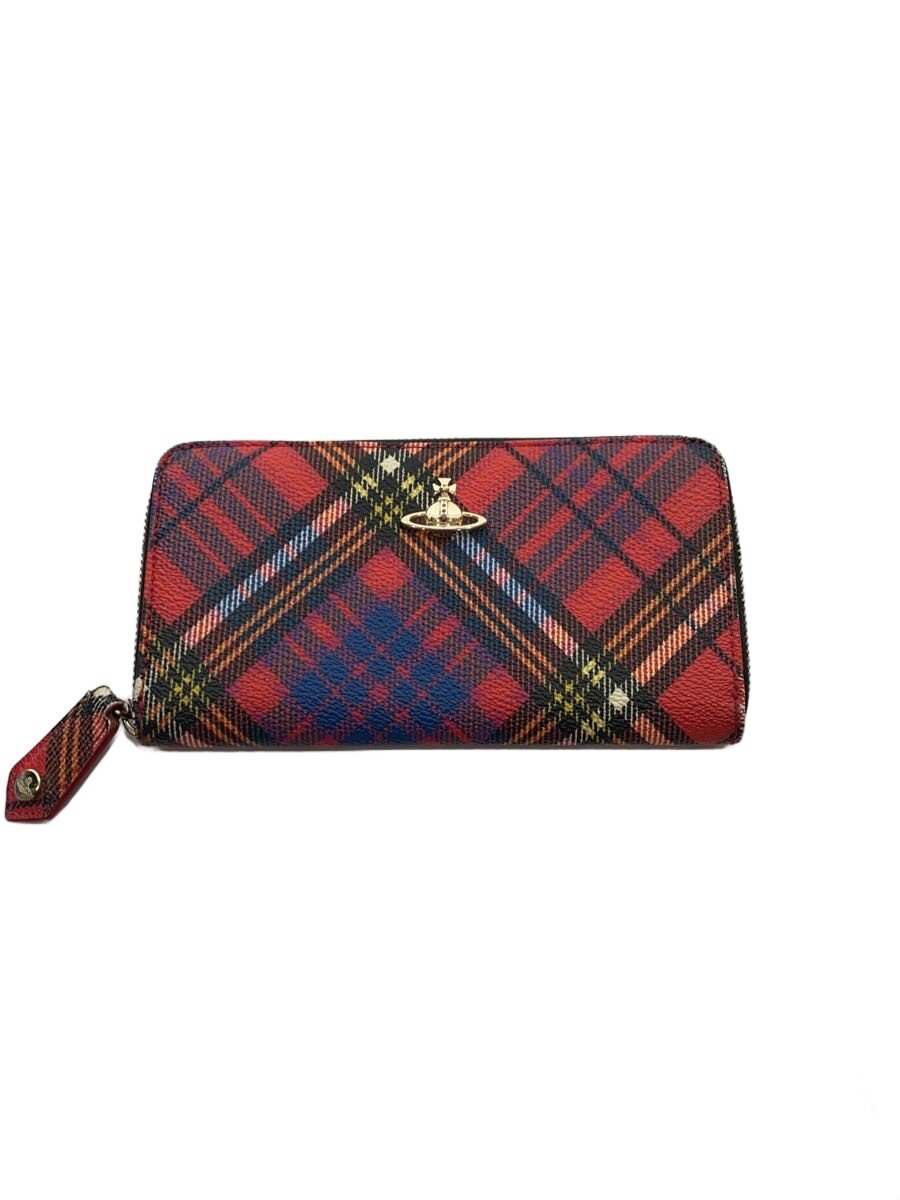 【中古】Vivienne Westwood◆ラウンドオーブ長財布/--/RED/タータンCK/レディース【服飾雑貨他】｜2ｎｄ STREET 店