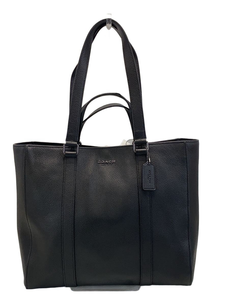 【中古】COACH◆ハドソン・ダブルハンドル・トート/なめし革/BLK【御徒面子】