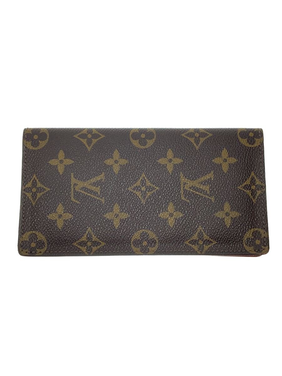 【中古】LOUIS VUITTON◆長紙入れ/なめし革/BRW/総柄/メンズ【服飾雑貨他】