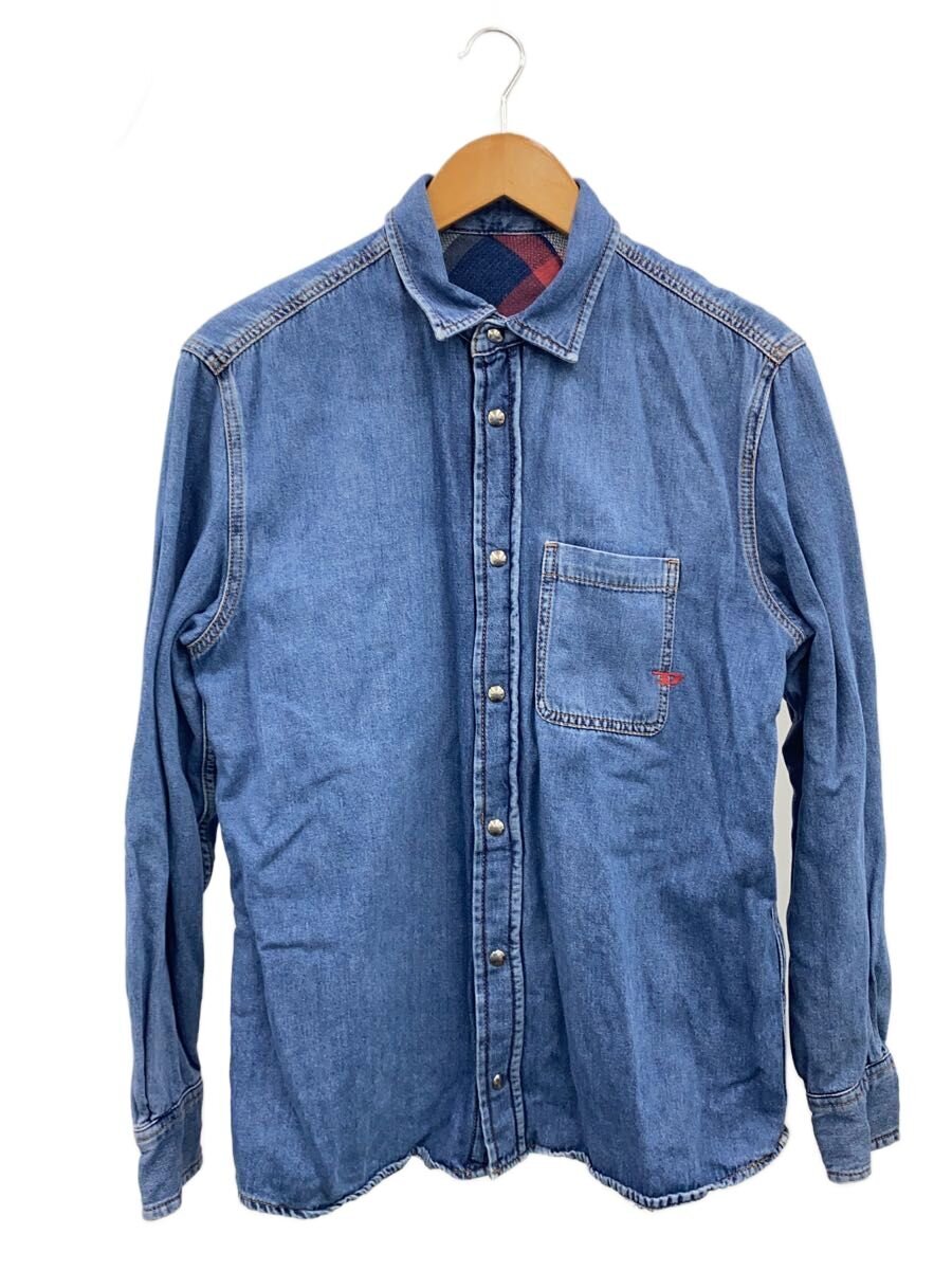 【中古】DIESEL◆長袖プルオーバー/S/ジーンズ/インディゴ【メンズウェア】