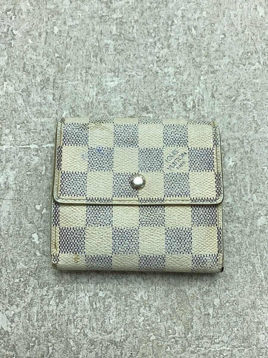 【中古】LOUIS VUITTON◆ポルト・フォイユ・エリーズ_ダミエ・アズール_WHT/PVC/WHT/総柄/メンズ【服飾雑貨他】