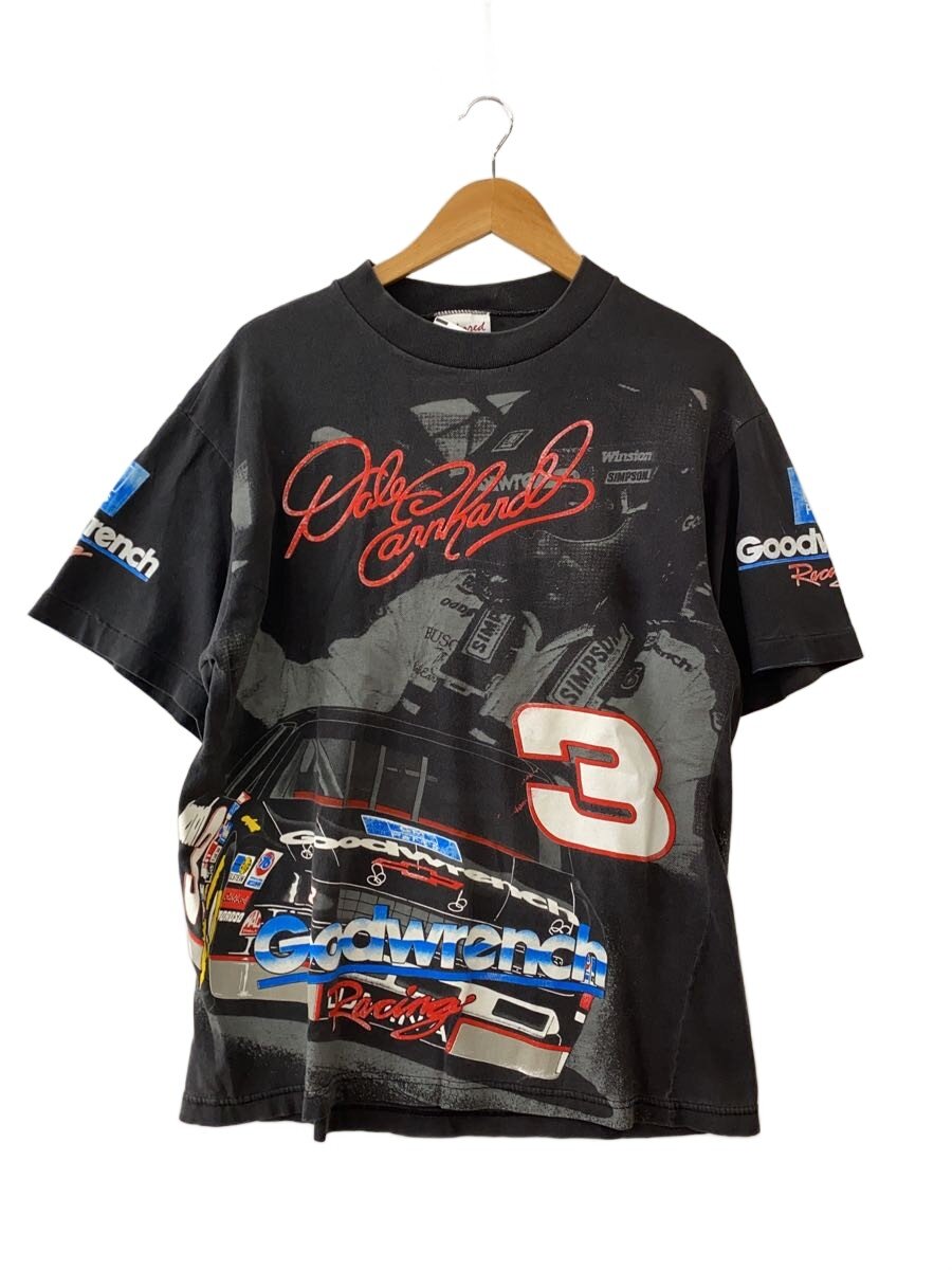【中古】90s/一ころティーシャツ/L/綿織物/BLK/総柄//【メンズウェア】