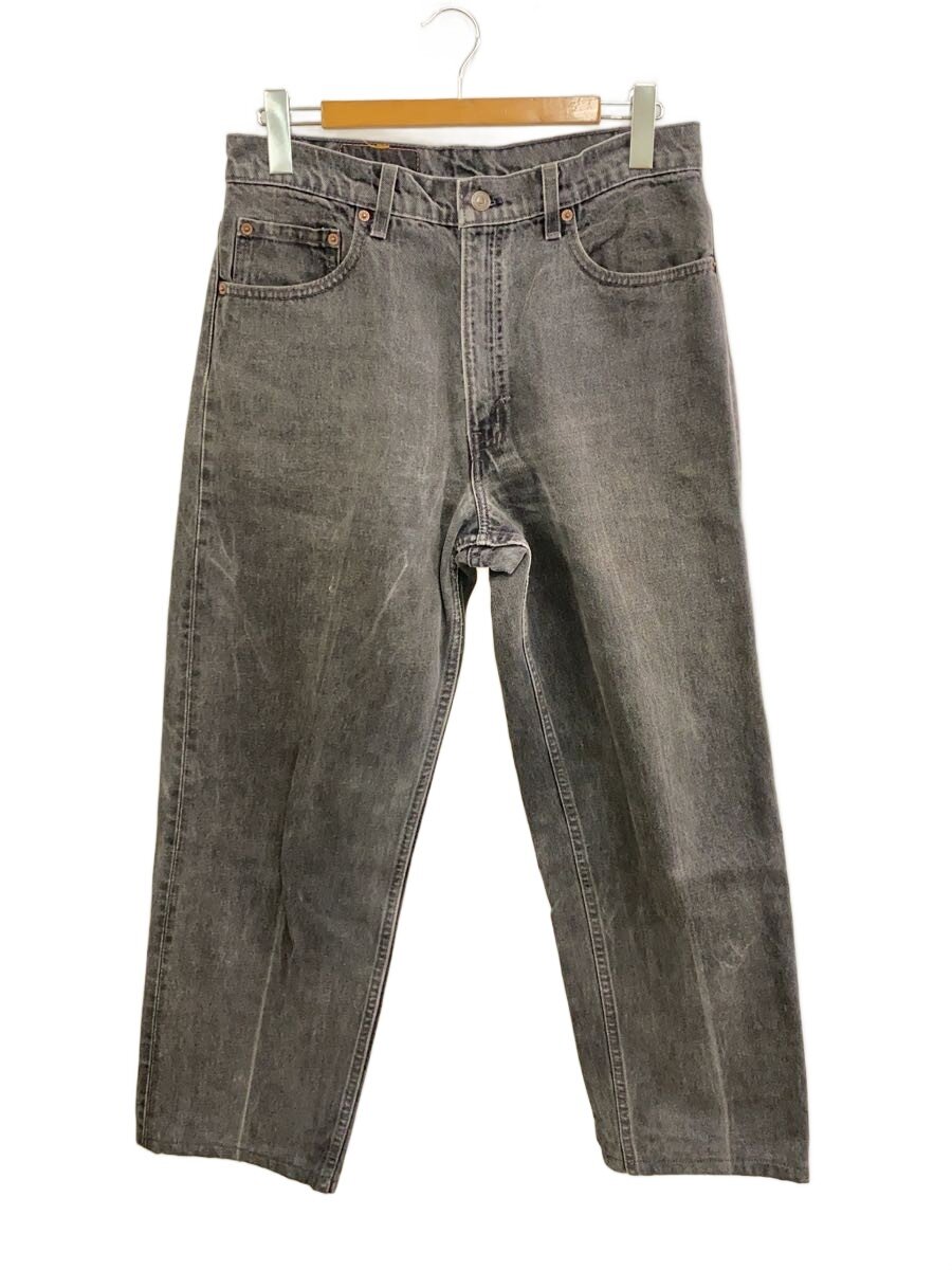 【中古】Levi’s◆550/96年製/工業プラント553/サルファブラック/裾上ぼり/下つ方/34/ジーンズ/BLK/無地【メンズウェア】