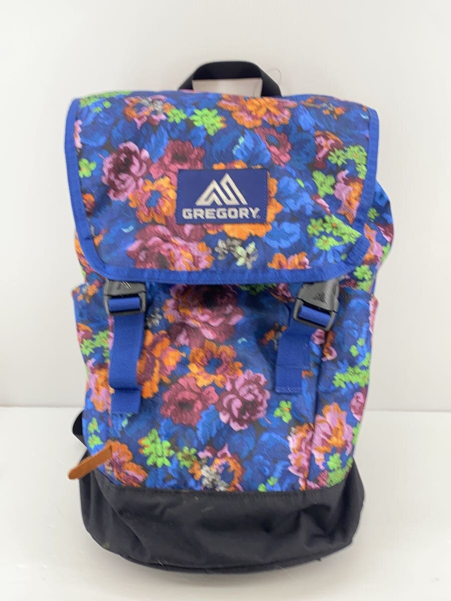 【中古】GREGORY◆背嚢/--/BLU/花柄【御徒面子】