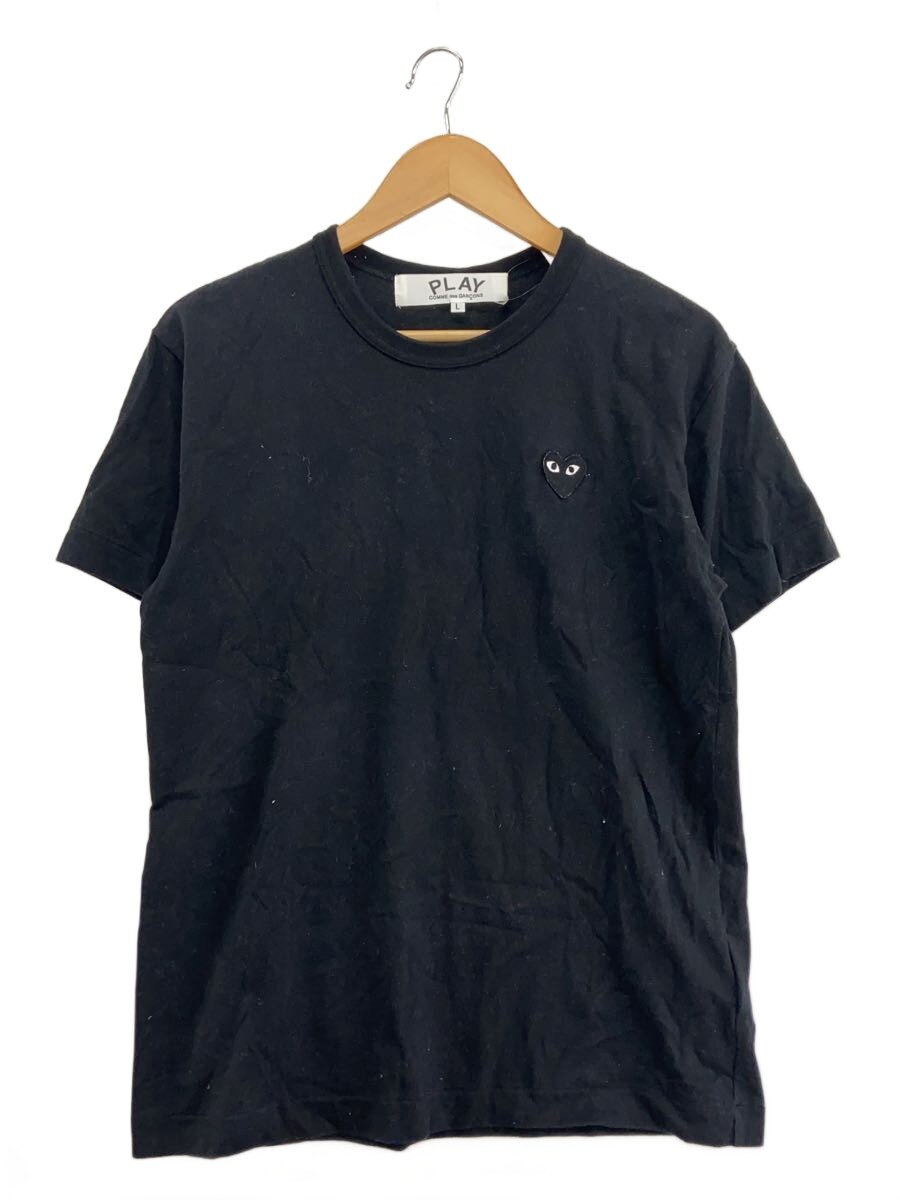 【中古】PLAY COMME des GARCONS◆ティーシャツ/L/綿織物/BLK/AX-T064//【メンズウェア】