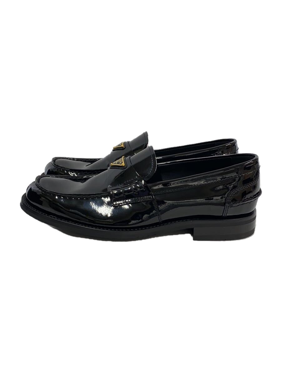 【中古】PRADA◆箱有/24AW/三角ロゴタイプ/未当てはめる/置き目毛皮/25.5糎/BLK/エナメル/2DB223【シューズ】