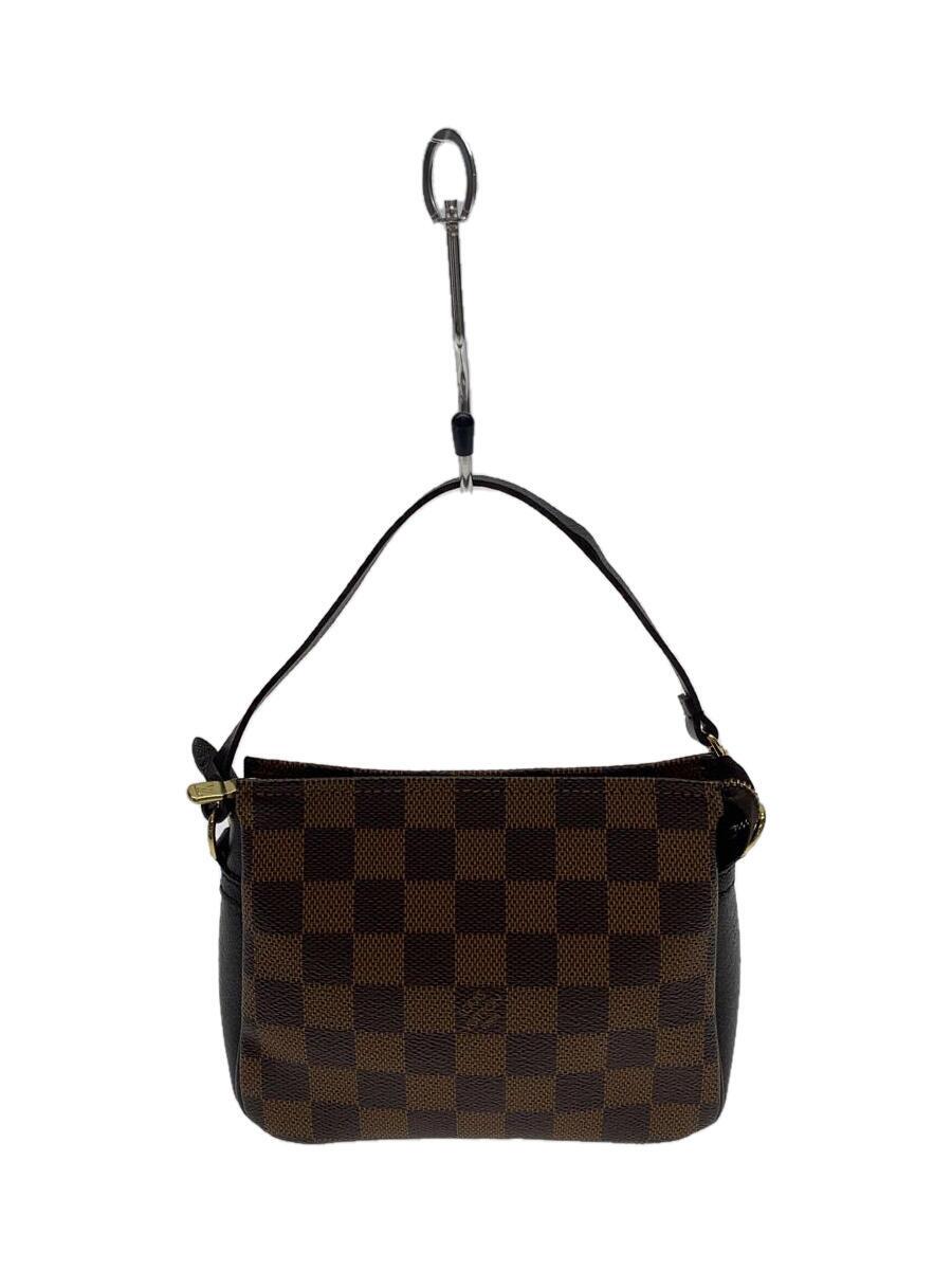 【中古】LOUIS VUITTON◆トゥールス・メイクアップ_ダミエ・エベヌ_BRW/PVC/BRW【御徒面子】
