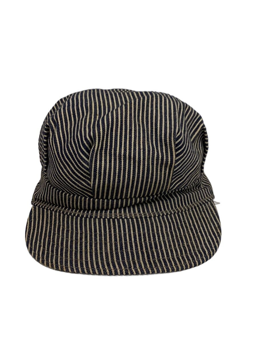 【中古】HERCULES◆ヒッコリーワークキャップ/--/綿織物/NVY/縞模様/メンズ【服飾雑貨他】