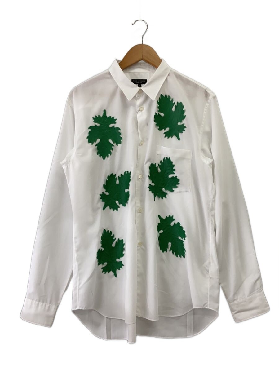 【中古】COMME des GARCONS HOMME PLUS◆24SS/AD2023/リーフシャツ/各所ヨゴレ有/長袖シャツ/L/ポリエステル/WHT/PM-B017【メンズウェア】|2nd STREET 店