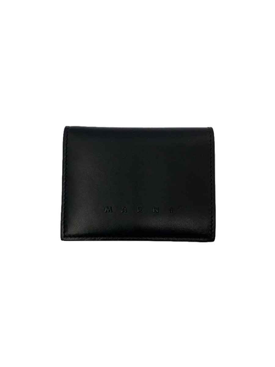 【中古】MARNI◆2つ折り紙入れ/なめし革/BLK/メンズ/PFMOQ14Q09 P5298【服飾雑貨他】