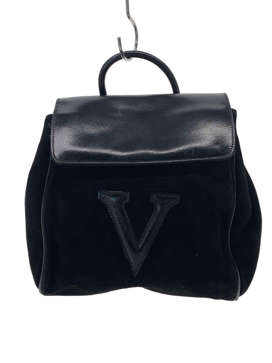 【中古】VALENTINO◆背嚢/スウェード/BLK【御徒面子】