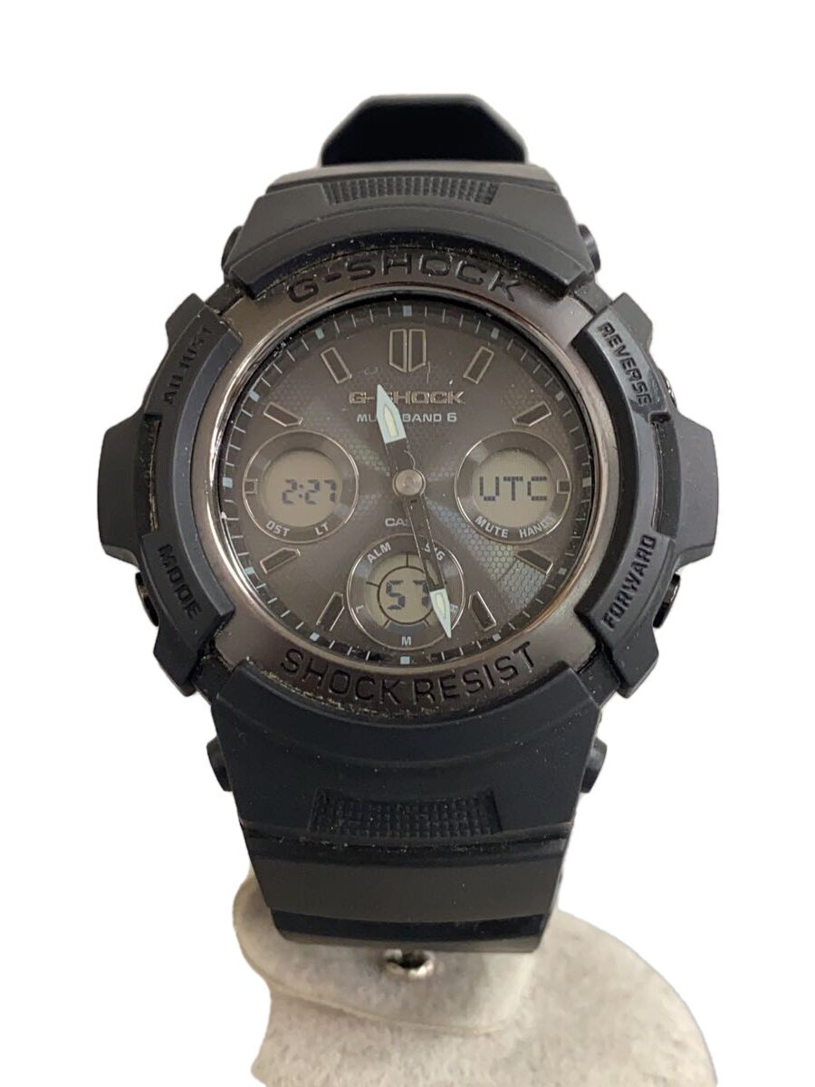 【中古】CASIO◆ソーラーウオッチ・G-SHOCK/デジアナ/--/BLK/BLK【服飾雑貨他】