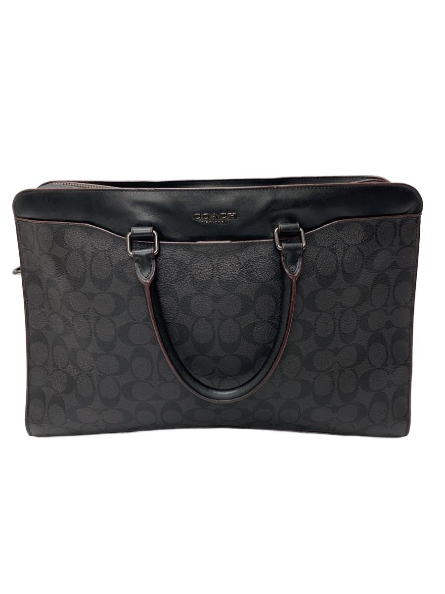 【中古】COACH◆ブリーフ入れもの_書き判_黒いこと/PVC/BLK/総柄【御徒面子】