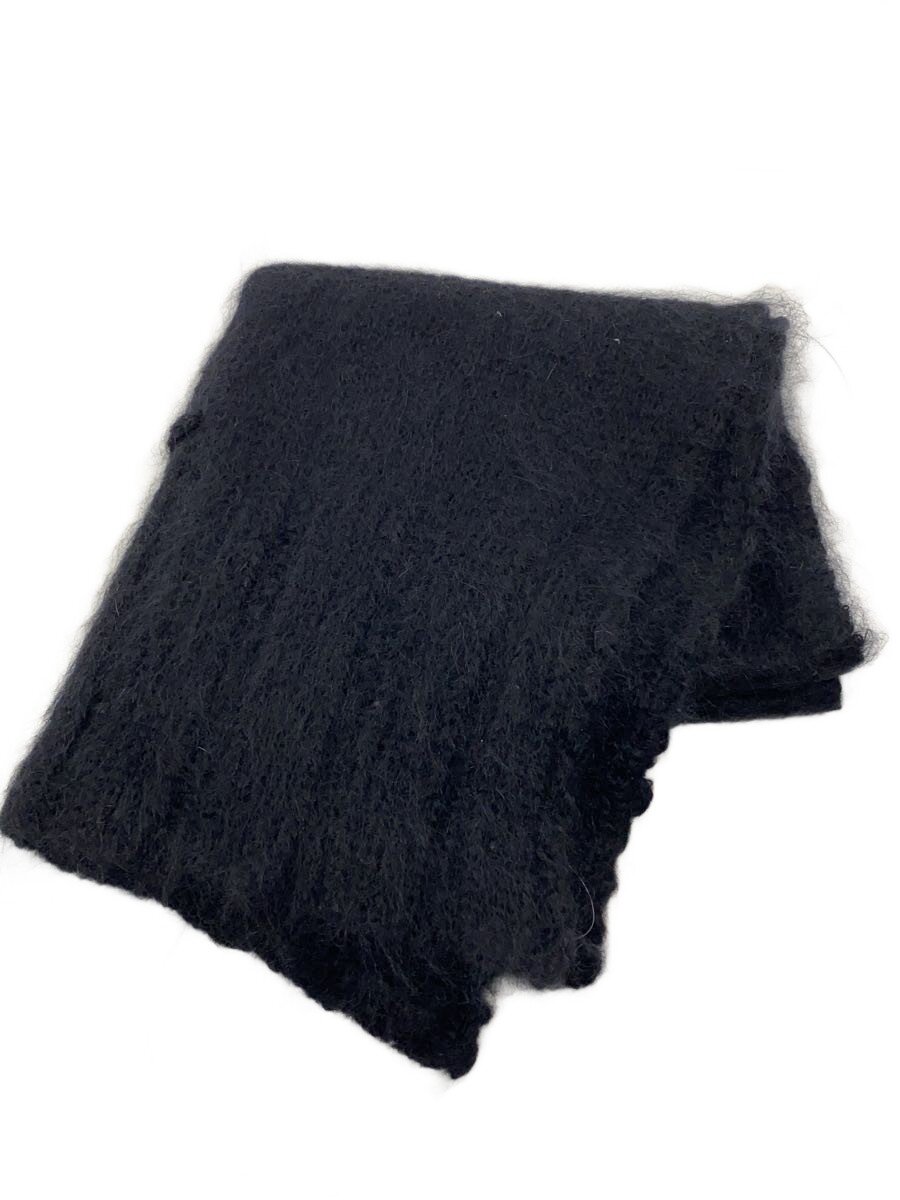 【中古】Jean Paul GAULTIER FEMME◆えり巻き/モヘヤ/BLK/無地/レディース【服飾雑貨他】