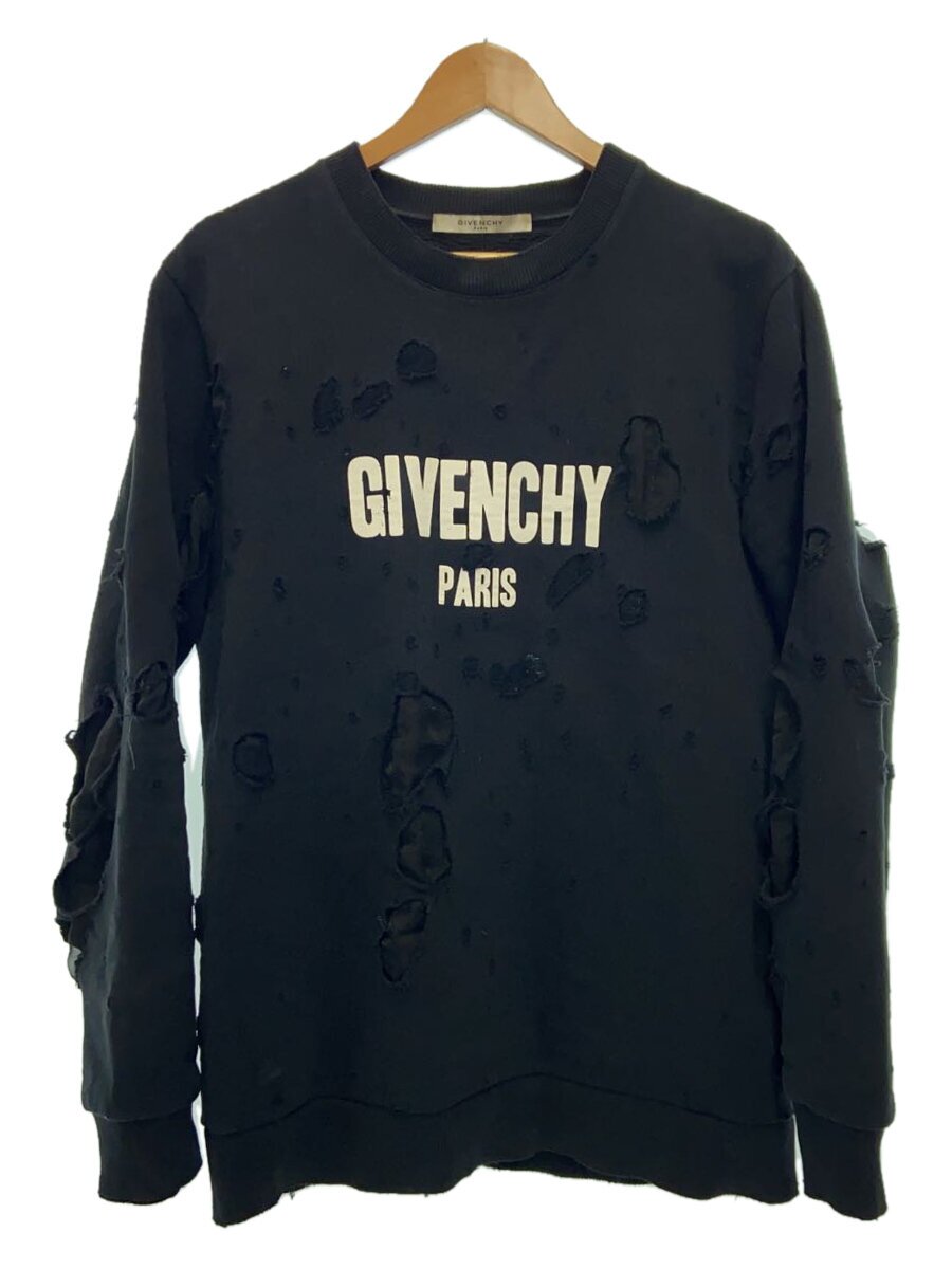 【中古】GIVENCHY◆デストロイ産業/汗水/M/綿織物/BLK/刷り上げる/17F 7334 653/汚れた状態有【メンズウェア】