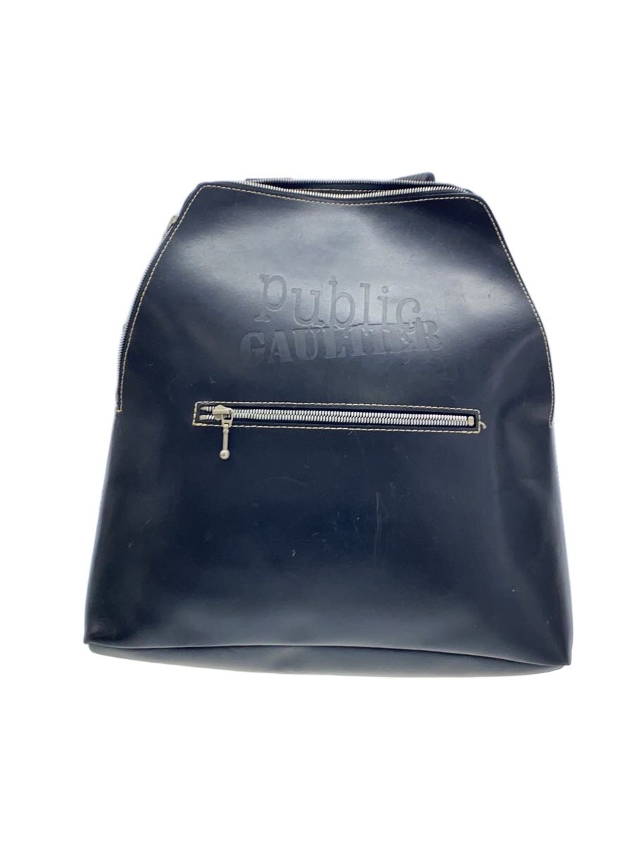 【中古】Jean Paul Gaultier◆Public Gaultier/ジップ不具合のある/背嚢/なめし革/BLK//【御徒面子】