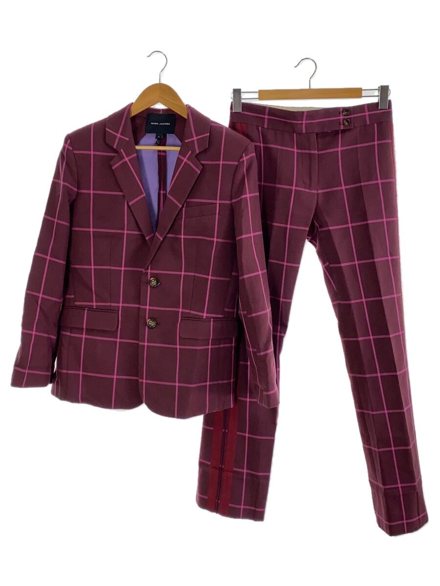 【中古】MARC JACOBS◆check blazer/セットアップ/O/綿織物/BRD/読み合わせる【レディースお召しもの】