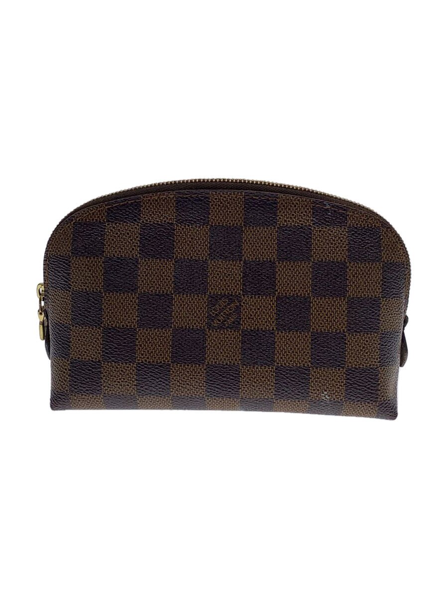 【中古】LOUIS VUITTON◆ポシェット・コスメティックPM_ダミエ・エベヌ_BRW/PVC/BRW【バッグ】|2nd STREET 店