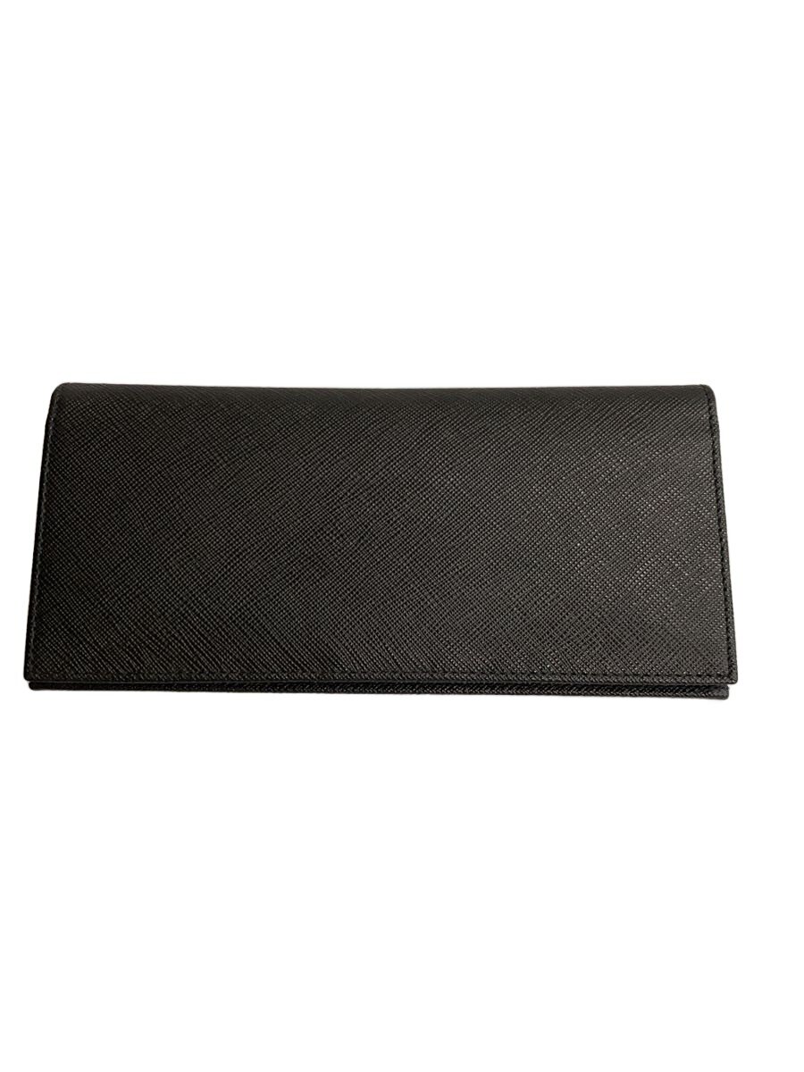 【中古】PRADA◆長札入れ/--/BLK/無地/メンズ【服飾雑貨他】