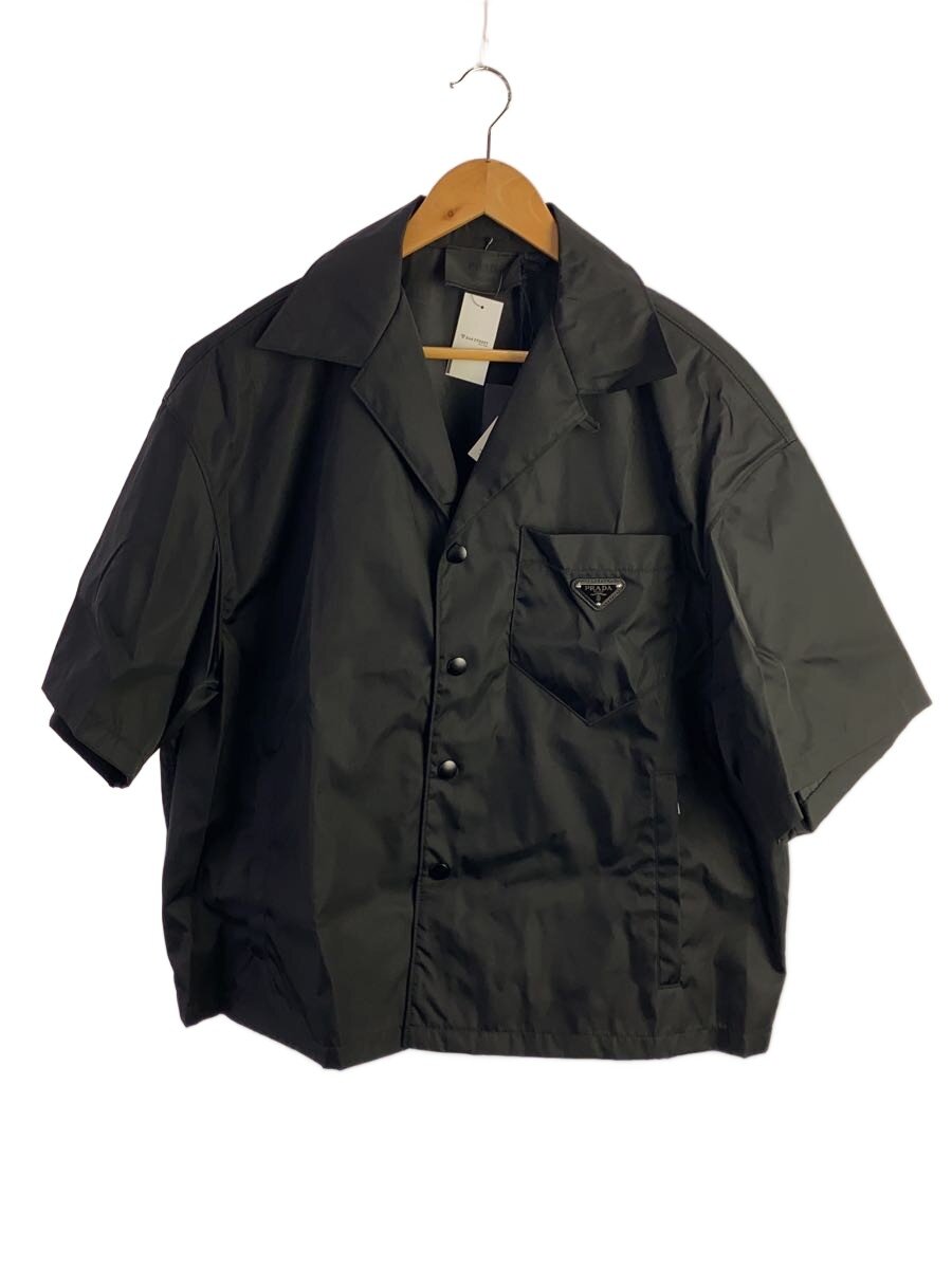 【中古】PRADA◆23年/RE-NYLON/三角形ロゴタイプ/半袖ティーシャツ/L/ナイロン/黒いこと//【メンズウェア】