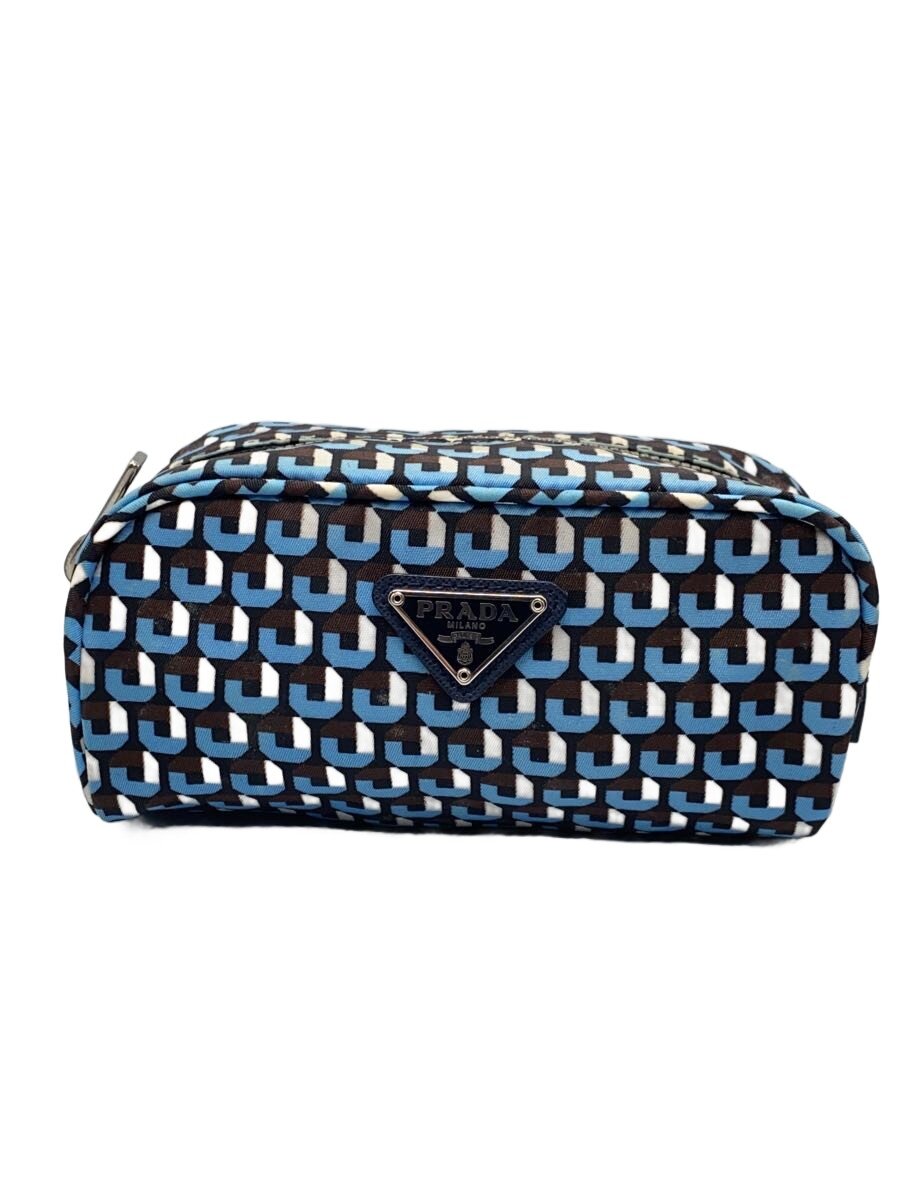 【中古】PRADA◆合切袋/ナイロン/BLU/1N1865【御徒面子】