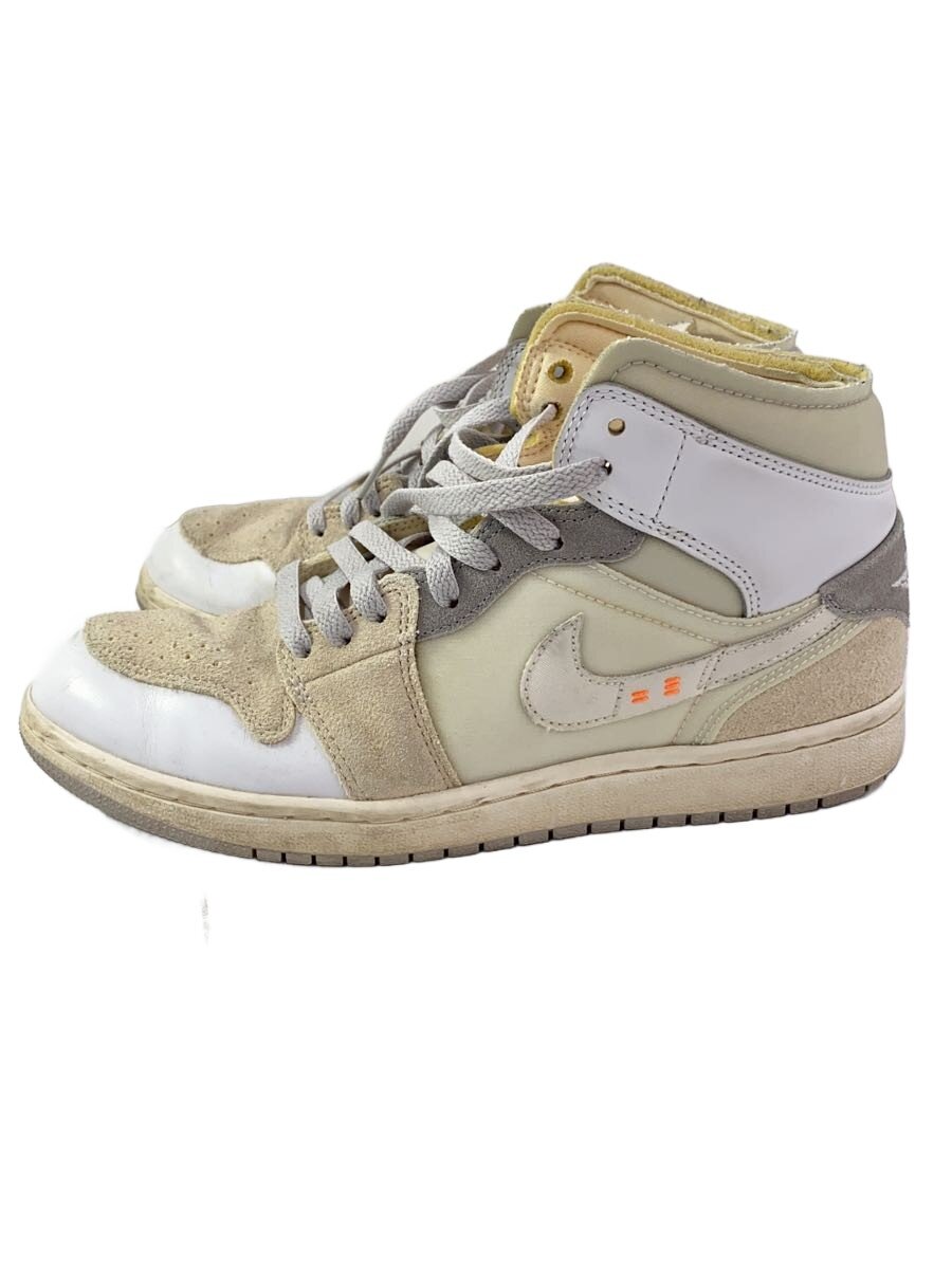 【中古】NIKE◆ハイカットスニーカー/26.5珊/CRM/綿織物/DM9652-100/AIR JORDAN 1 MID SE CR【シューズ】