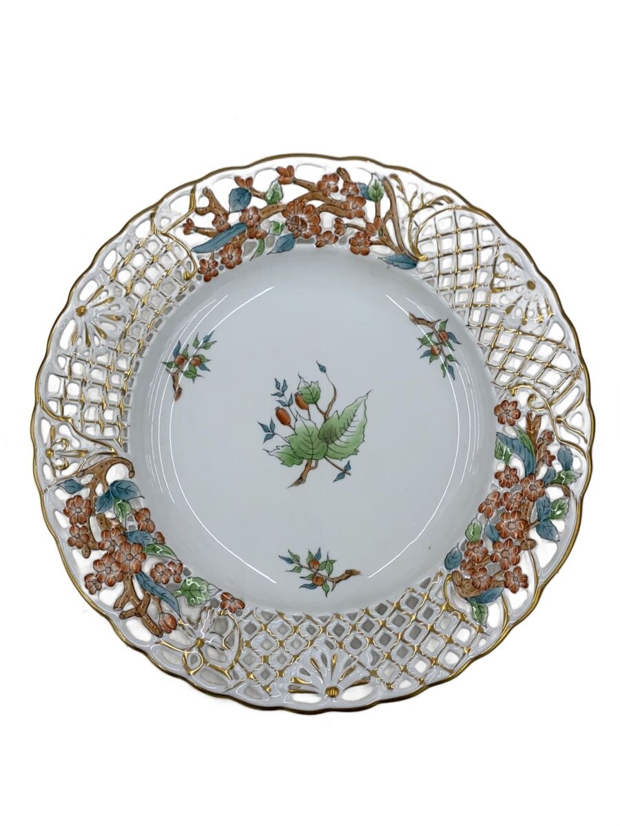 【中古】Herend◆一皿/victoria anniversary/handpaintede/金彩//【御厨子所備品】