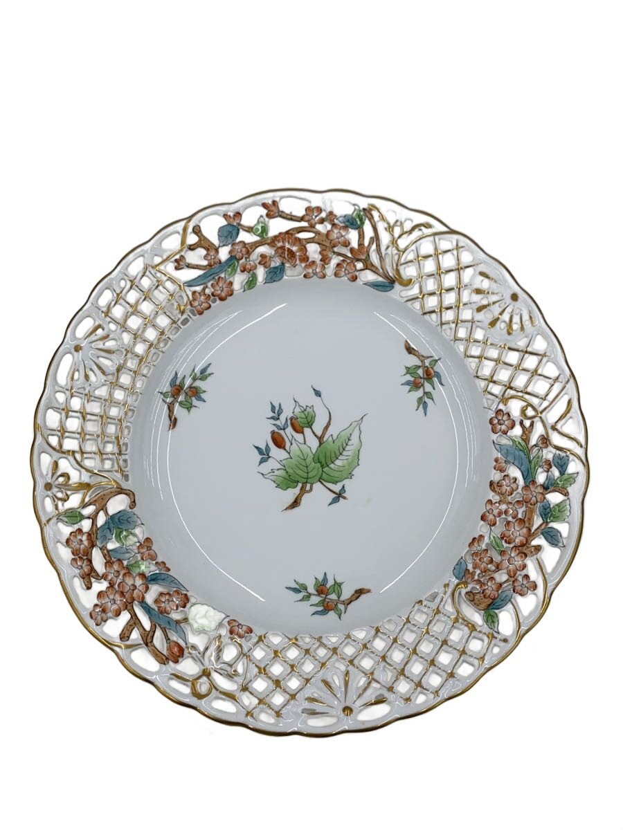 【中古】Herend◆一皿/victoria anniversary/handpaintede/金彩//【御厨子所備品】