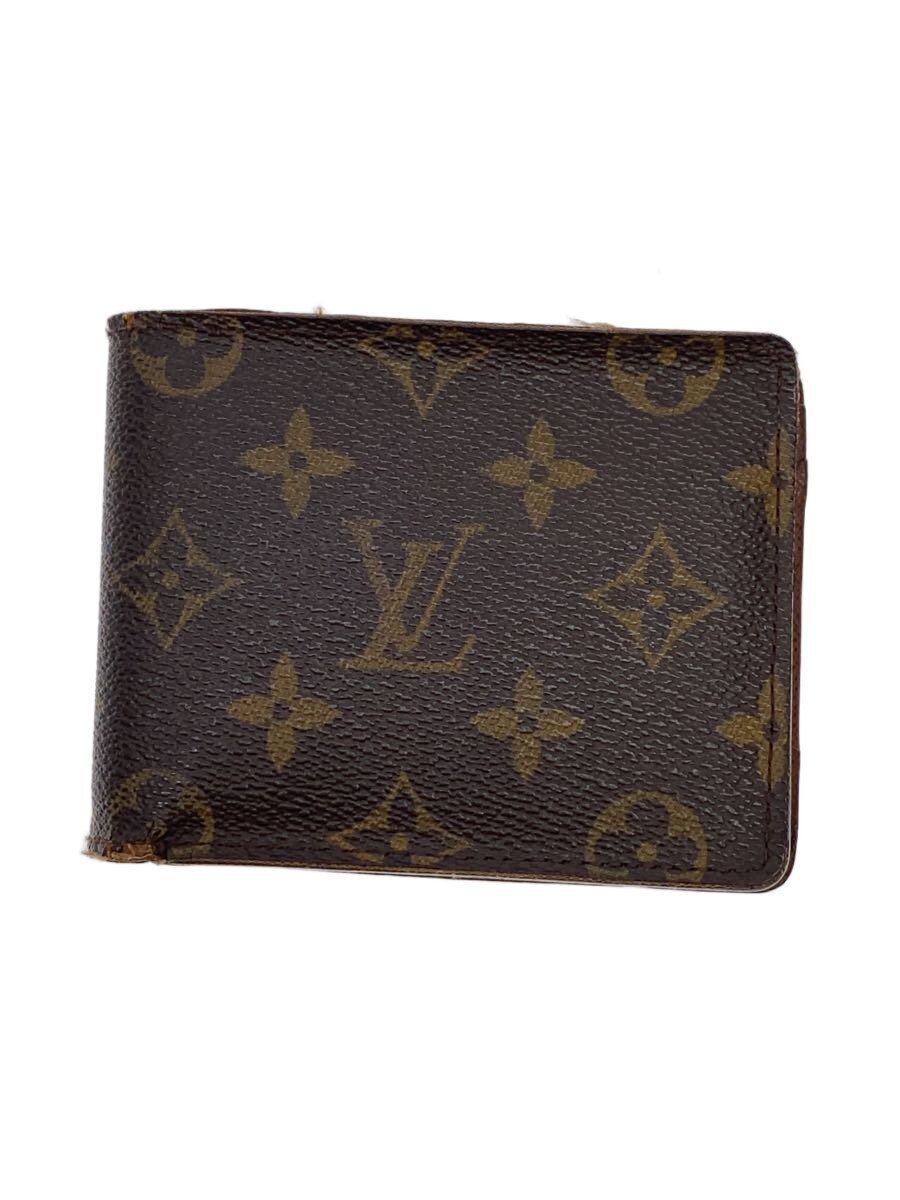 【中古】LOUIS VUITTON◆ポシェット・ポルト・モネ・クレディ_モノグラム・帆布/--/BRW/レディース【服飾雑貨他】