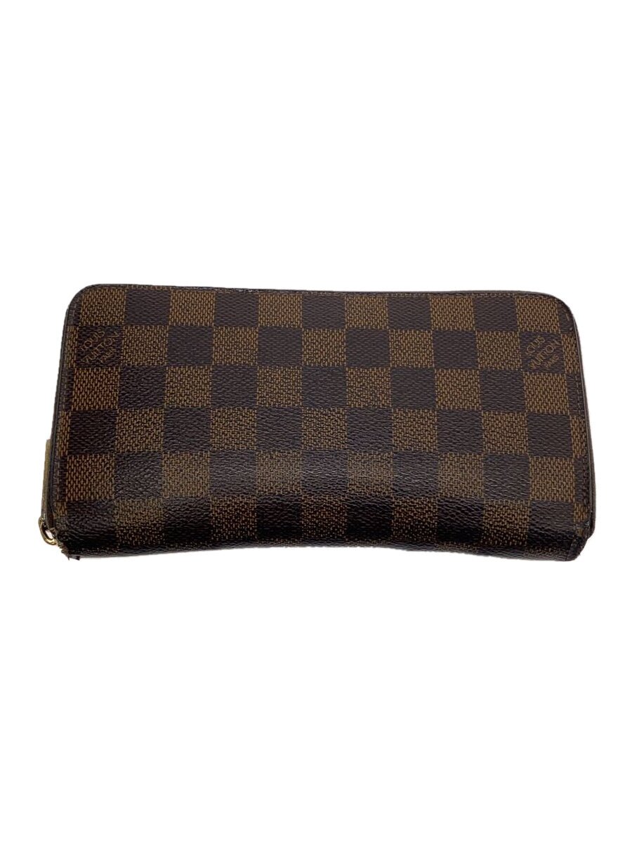 【中古】LOUIS VUITTON◆2)ジッピー・ウォレット_ダミエ・エベヌ_BRW_ローズバレリーヌ/PVC/BRW/メンズ【服飾雑貨他】