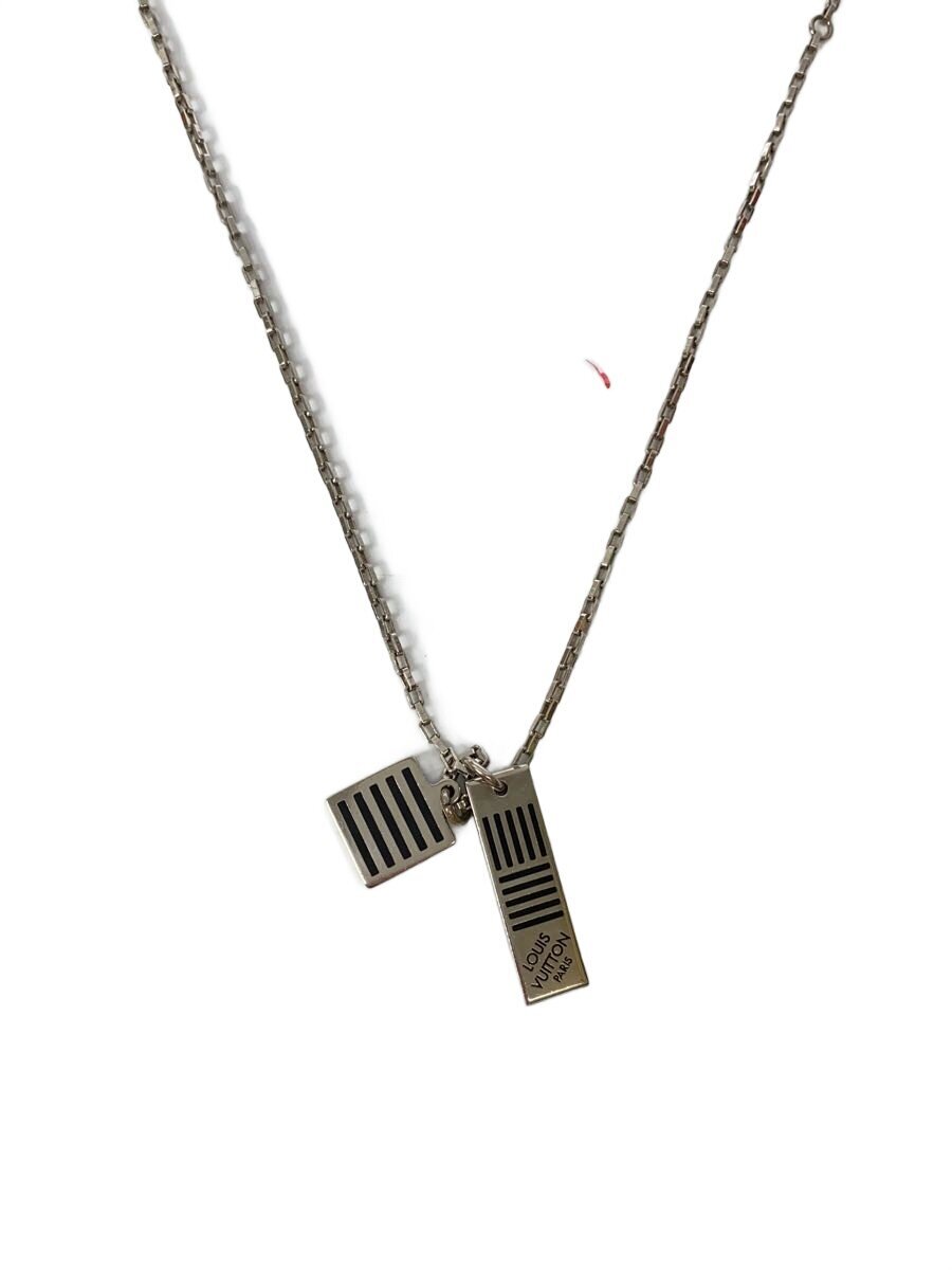 【中古】LOUIS VUITTON◆ネックレスダミエブラック_ダミエ・エベヌ_SLV/メッキ/SLV/いの一番有/レディース【服飾雑貨他】
