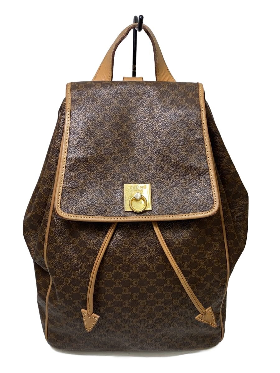 【中古】CELINE◆角スレ有/マカダム柄/リュック/レザー/BRW//【バッグ】｜2ｎｄ STREET 店 24,572円