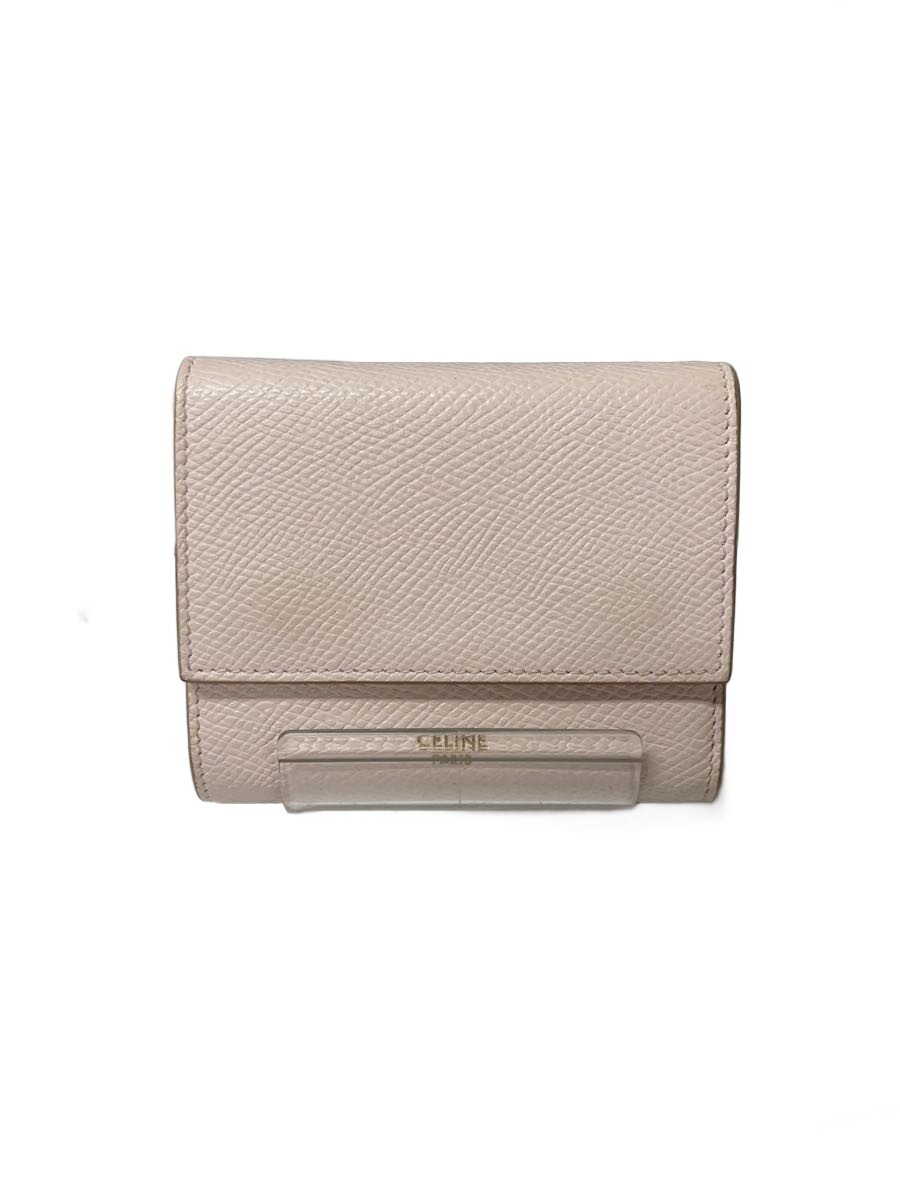 【中古】CELINE◆3つ折り銭入れ/なめし革/BEG/レディース//【服飾雑貨他】