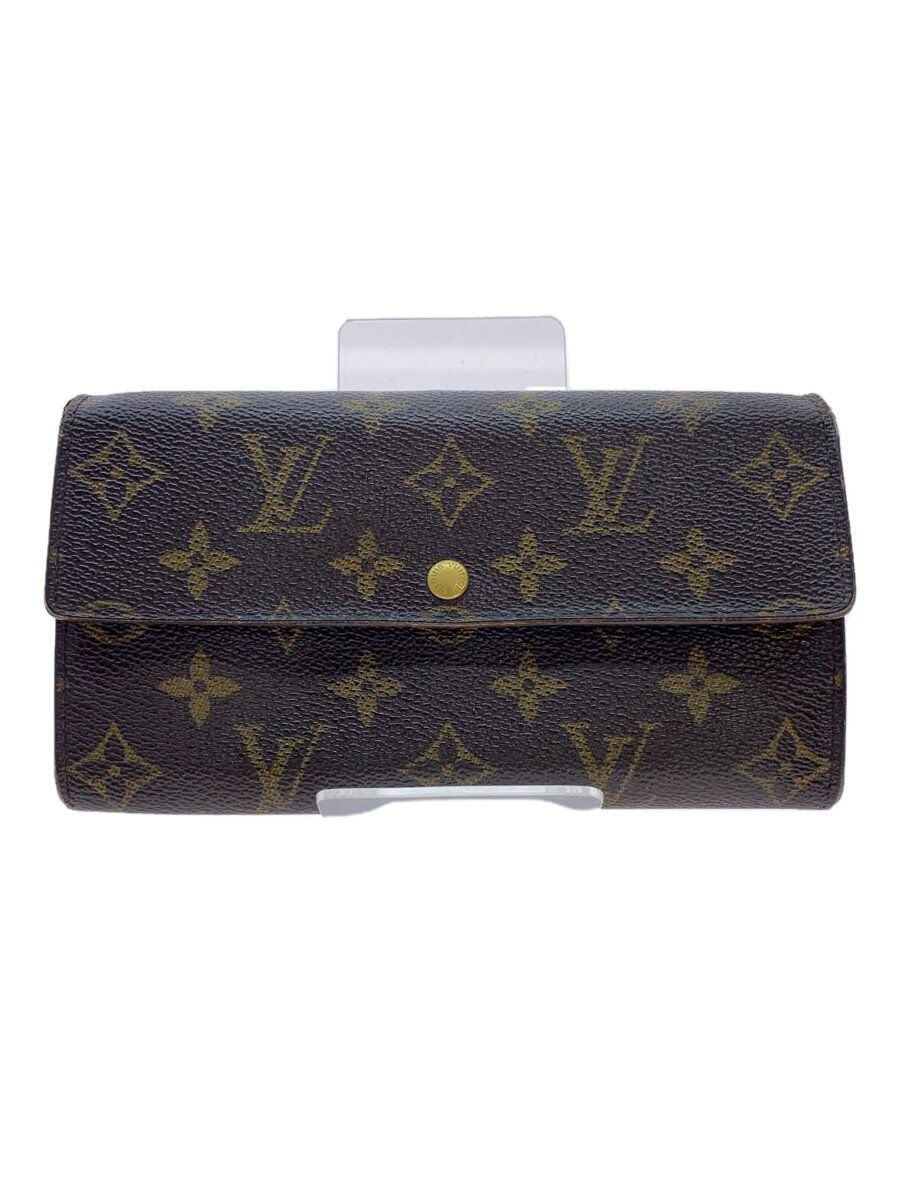 【中古】LOUIS VUITTON◆2)ポシェット・ポルト・モネ・クレディ_モノグラム・キャンバス/PVC/BRW/総柄/レディース【服飾雑貨他】