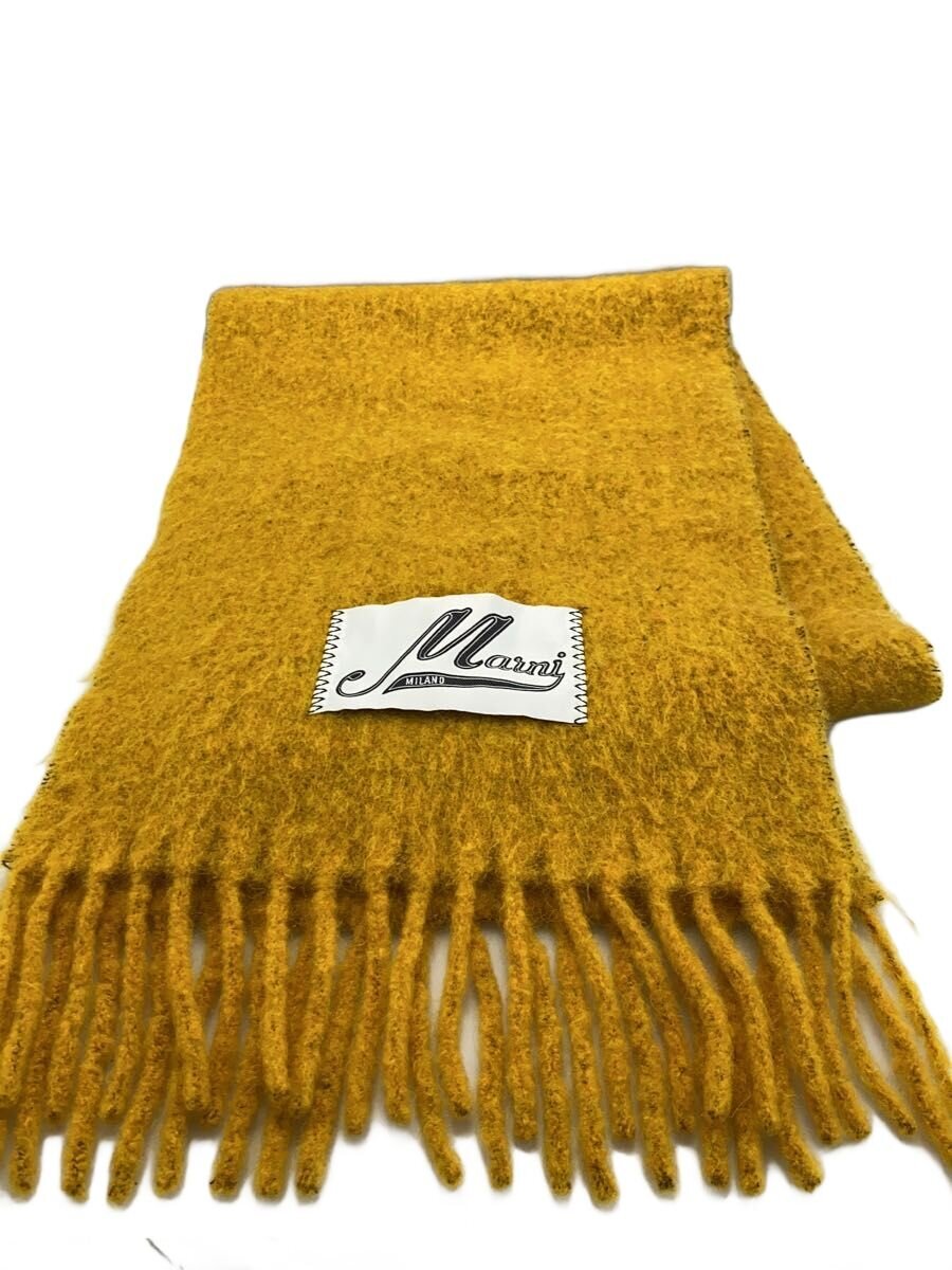 【中古】MARNI◆下げ札ロゴタイプえり巻き/アルパカ/YLW/レディース//【服飾雑貨他】