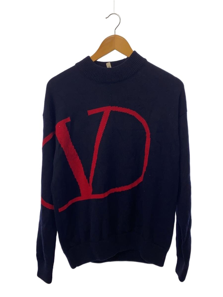 【中古】VALENTINO◆編み物・スウェーター(朦々たる)/M/羊毛/NVY【メンズウェア】