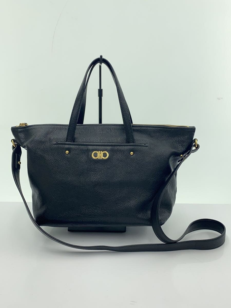 【中古】Salvatore Ferragamo◆ショルダーバッグ/レザー/BLK/無地/GU-21F644【バッグ】｜2ｎｄ STREET 店