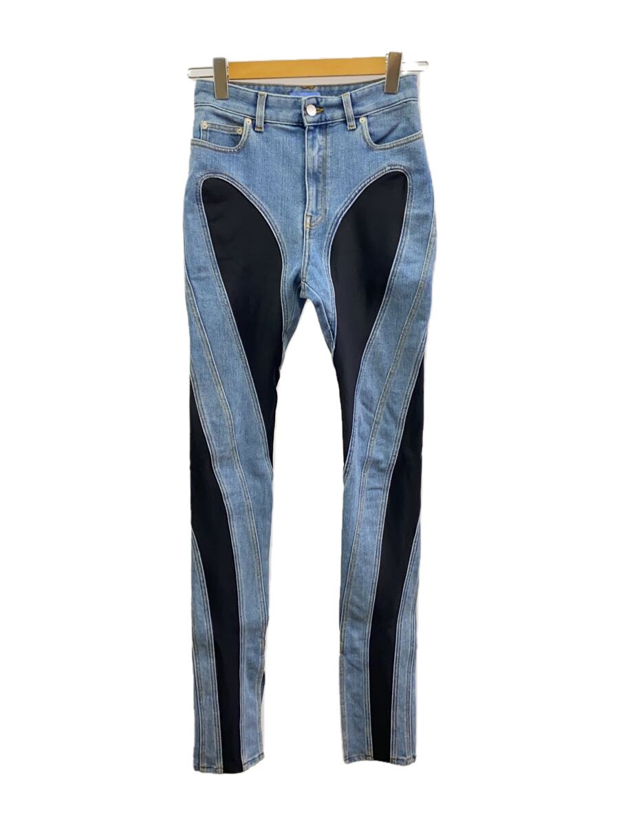 【中古】MUGLER◆渦巻きデニム/スキニーパンツ/36/綿織物/IDG/22W6PA0358246【レディース御召しもの】
